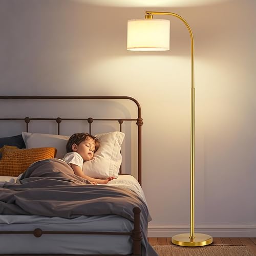 Miniatura 4 de Lámpara de pie regulable, lámparas de pie para sala de estar, lámpara de pie moderna con pantalla de lino, lámpara alta para dormitorio, oficina