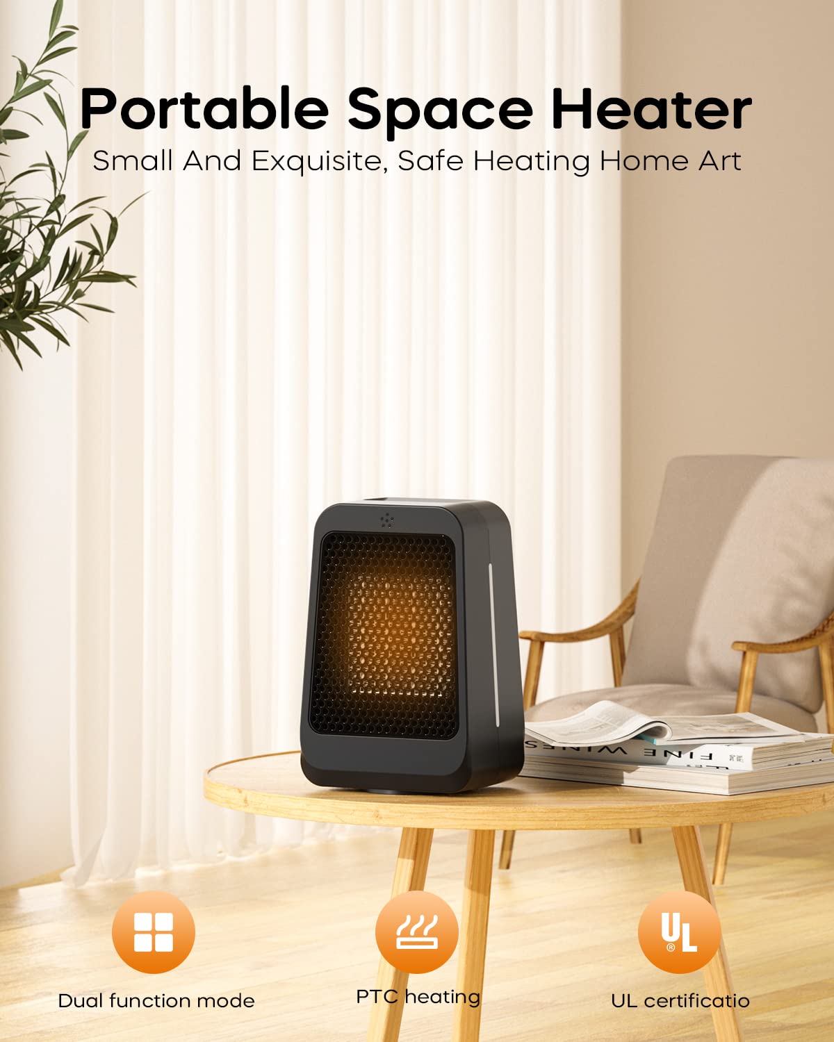 Amazon.com: Space Heater,90° Rotation Small Space Heaters for Indoor Use,  Apesaipu 1500W Ceramic PTC Portable Heater, Electric Heaters for  Bedroom,Large room,Bathroom : Home u0026 Kitchen