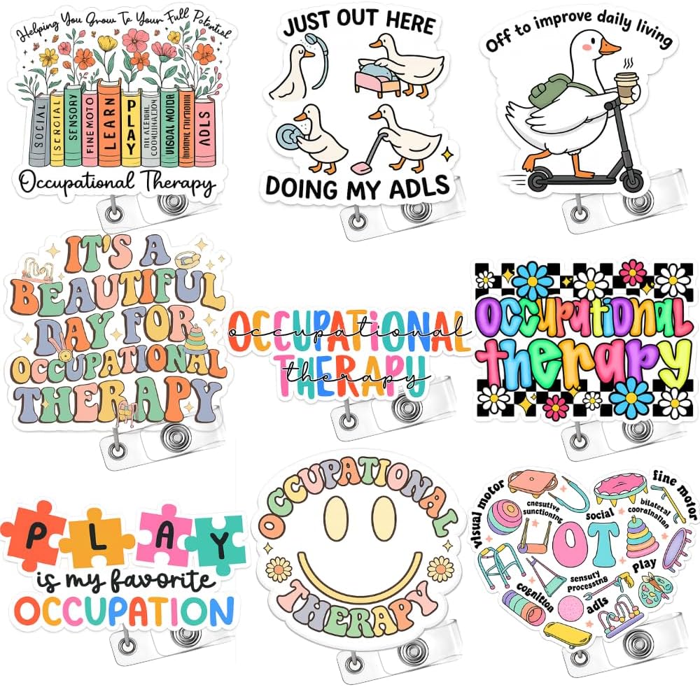 9PC Teacher Badge Reel Retractable ID Holder Bulk Set Name Tag Clip Lanyard Cute Funny School Classroom Accessories Appreciation Gifts for Women Men Educators Teaching Staff Office Work Supplies image 5