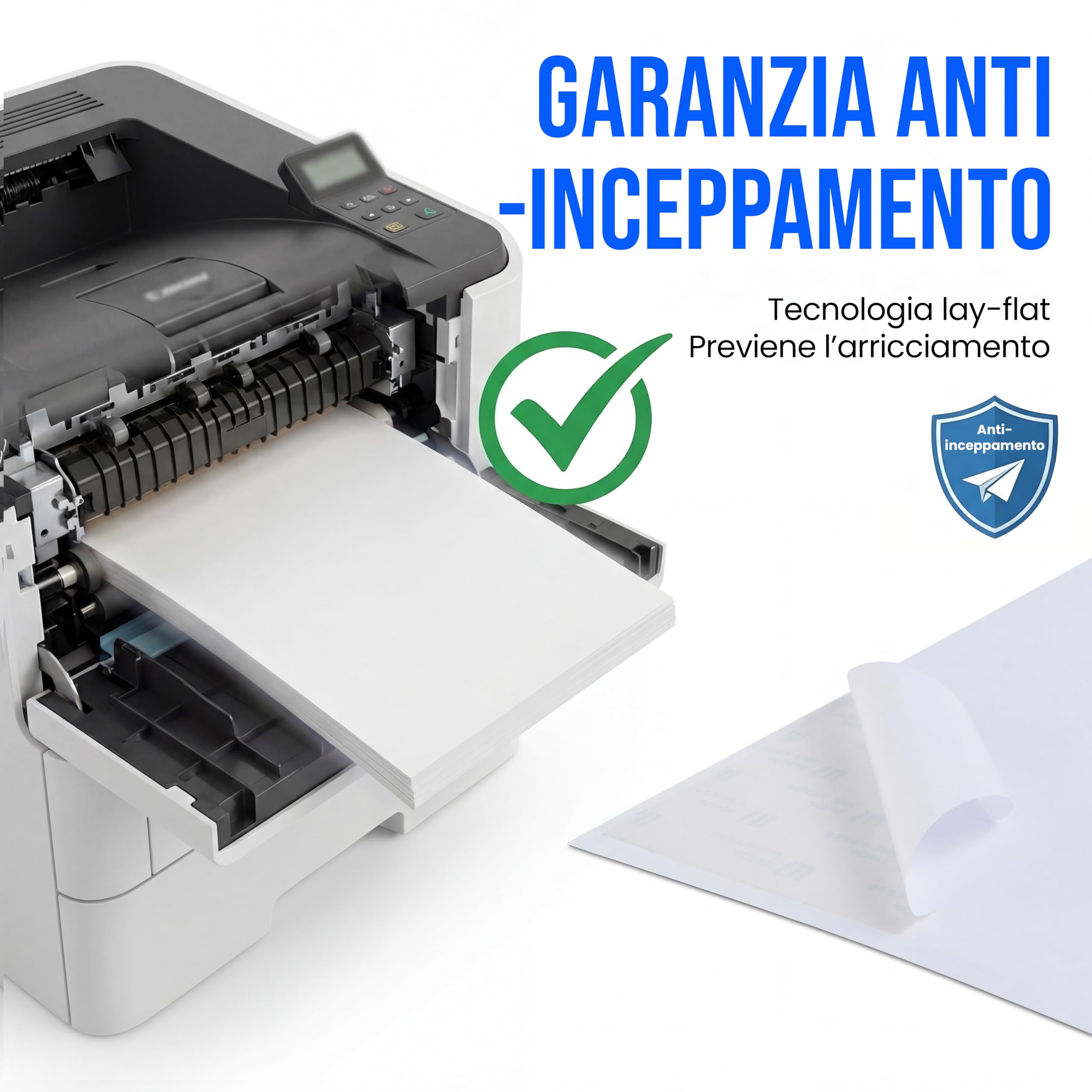 [2000 etichette] Etichette autoadesive bianche adesive per stampante A4, 4 per foglio | Stampante A6 adesive 4 per foglio A4 etichette per indirizzo | Etichette per stampante laser 4 per foglio (2000)