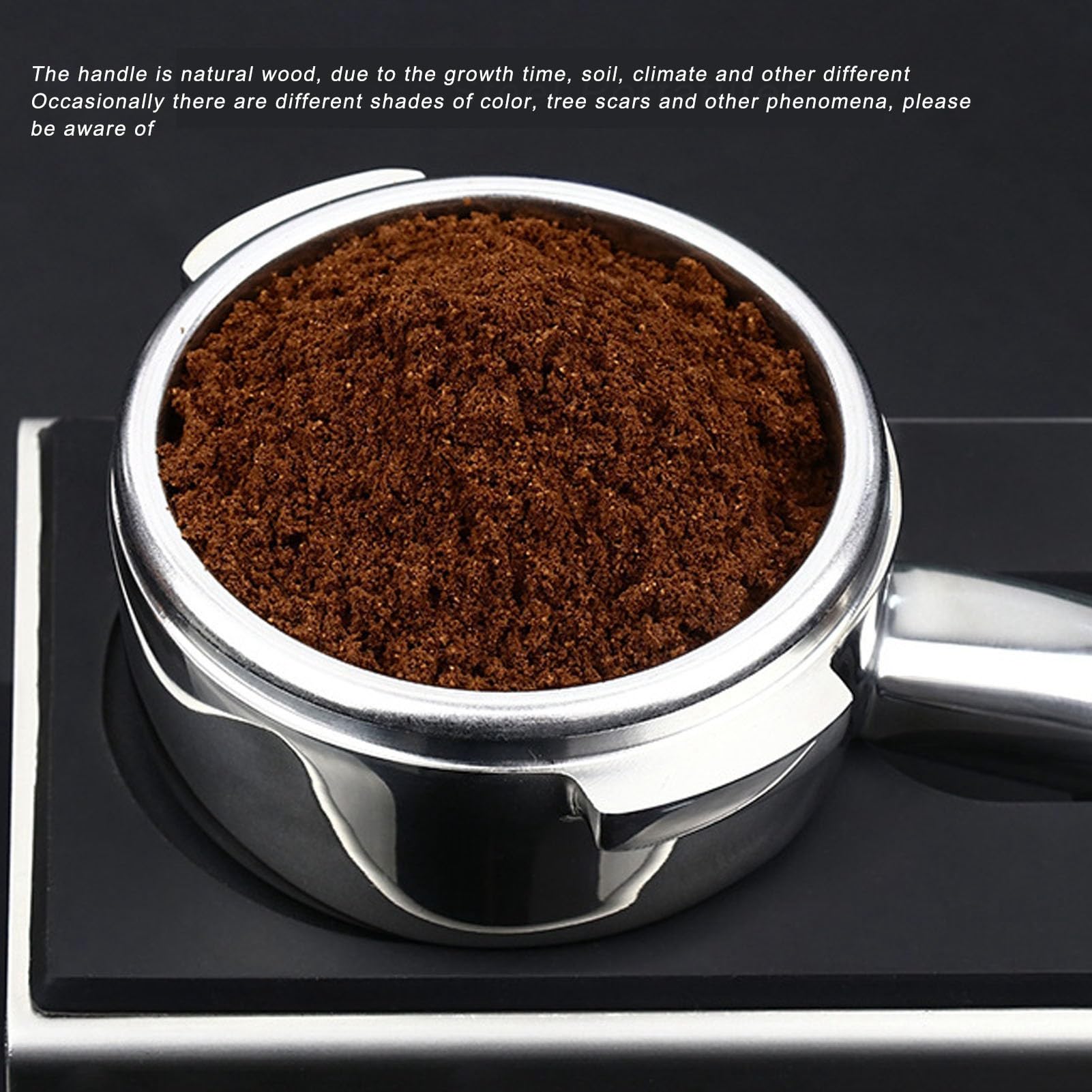 Portafiltro de café, portafiltro de 3 orejas con cesta de filtro de 58 mm for cafetera Nuova, mango de portafiltro de 58 mm, portafiltro sin fondo desmontable de acero inoxidable (un palo de rosa negr