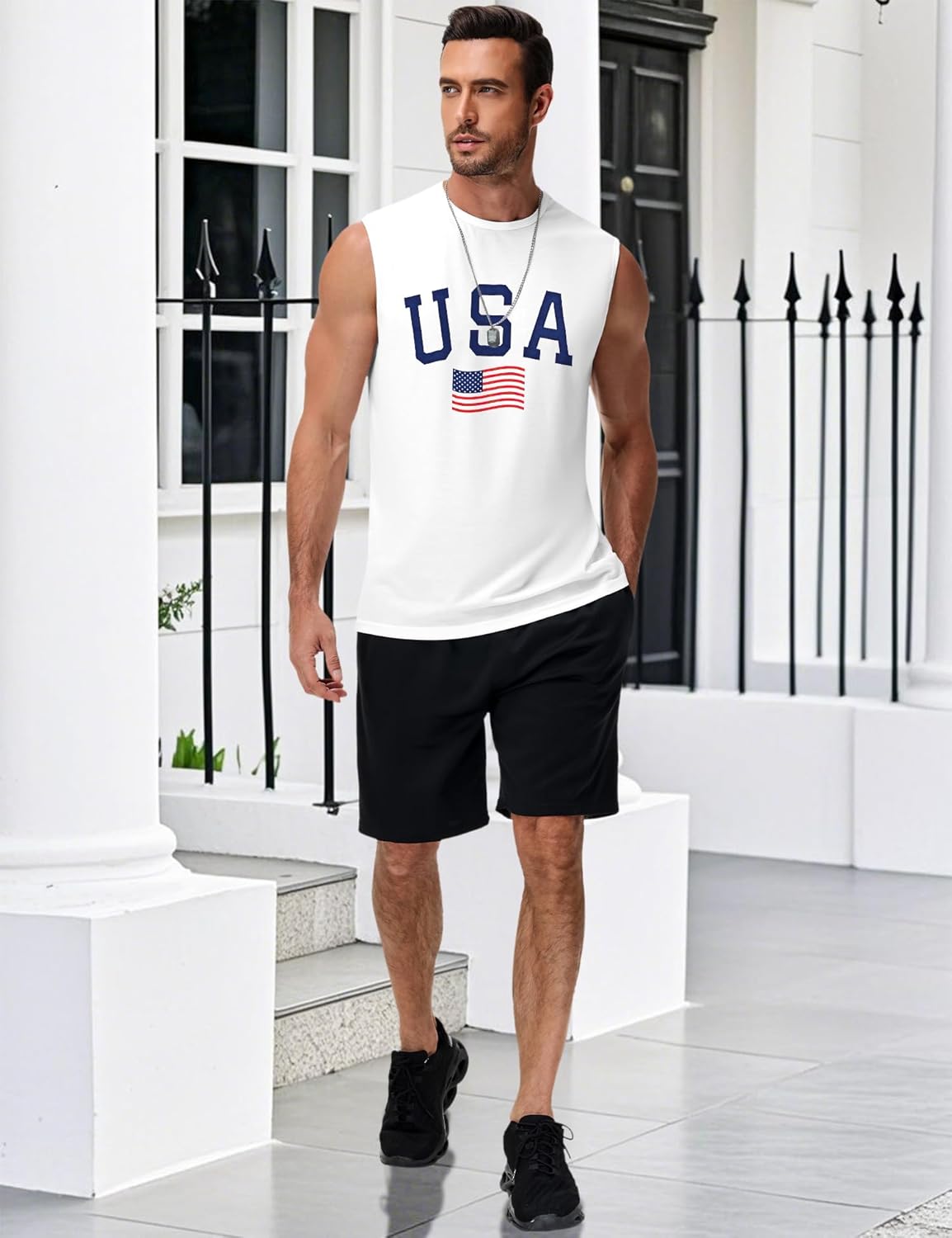 4th of July Shirts for Men Muscle Tank Tops Sleeveless Graphic American Flag Beach Hawaiian T-Shirts M-3XL - Image 6