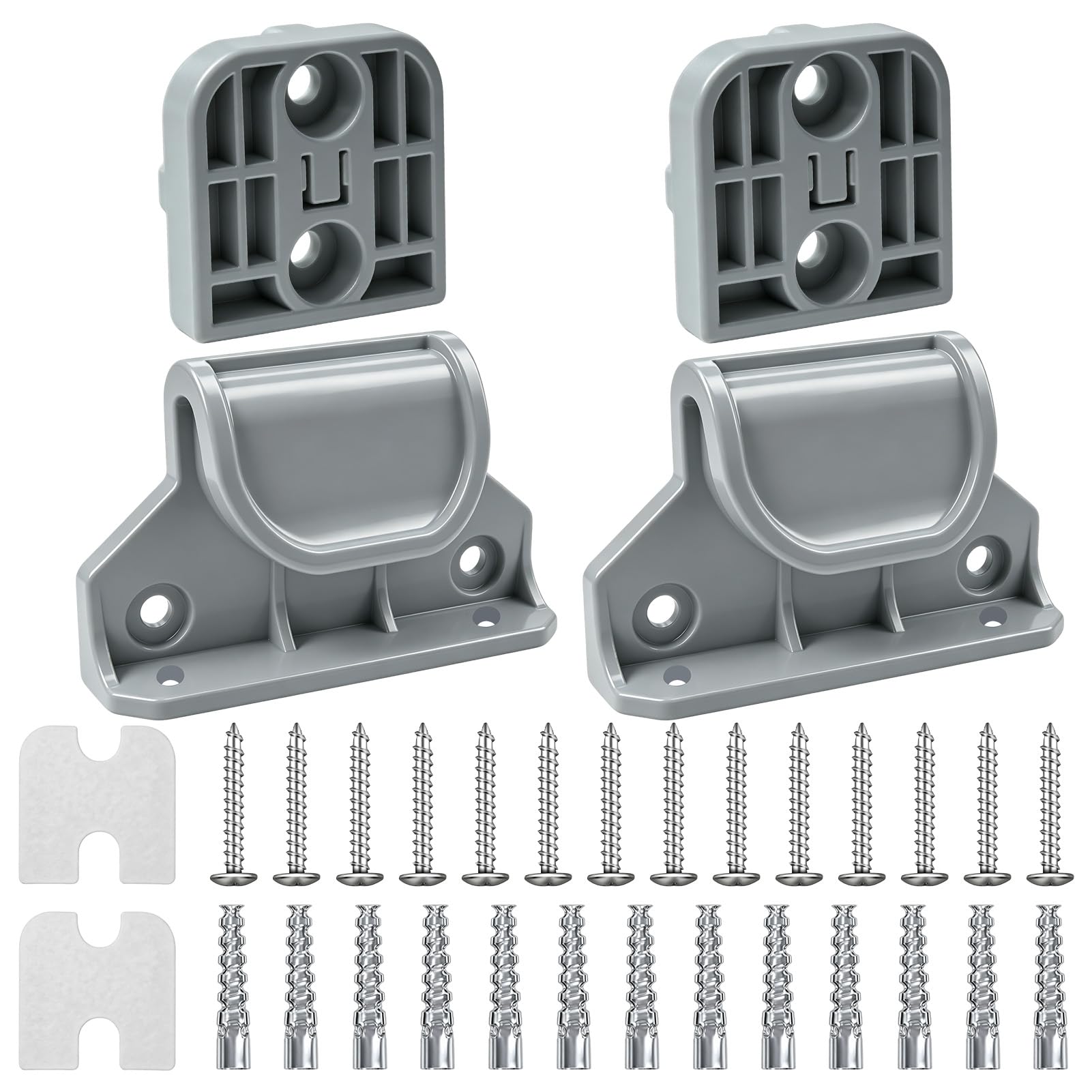 Retractable Baby Gate Replacement Parts Kit, Gray Safety Gate Stair Hardware Extension Accessories with 2 Latches 2 Brackets & Screws Expansion Tubes for 55""W x 33""H Baby/Pet Gate Wall Mounting