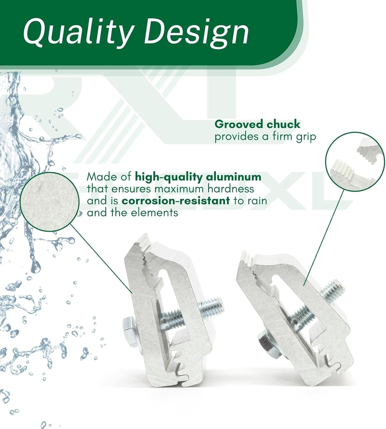 RuggedXL Low Pro Aluminum Mounting Clamps 1112514, Truck Cover, Cap, Camper - Raw Set of 6