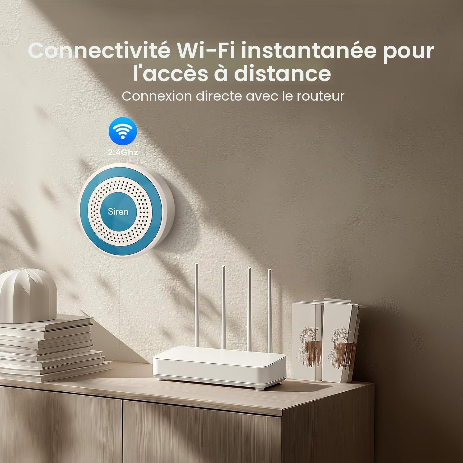 PGST Système d'alarme Domestique sans Fil avec alertes instantanées Via l'application Tuya,Kits d'alarme Extensibles DIY pour Portes et détecteurs de Mouvement pour Appartement,Garage