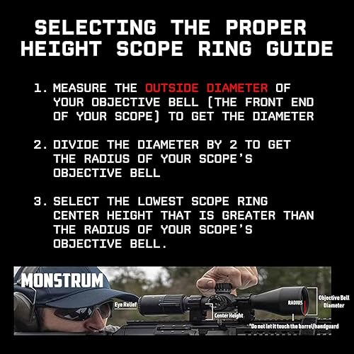 Miniatura 3 de Monstrum Soporte de Anillo de Montaje Piggyback de Punto Rojo para Miras de Rifle