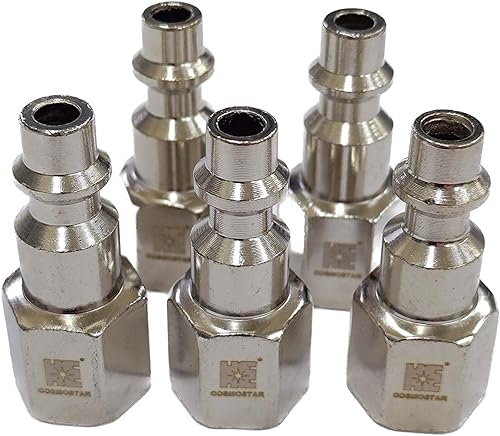 COSMOSTAR Industries - Enchufe de aire MNPT de acero de 14 pulgadas, enchufe de 14 de pulgada y conector NPT de 14 pulgadas con sellador COSMOSTAR Industries - Enchufe de aire MNPT de acero de 14 pulgadas, enchufe de 14 de pulgada y conector NPT de 14 pulgadas con sellador