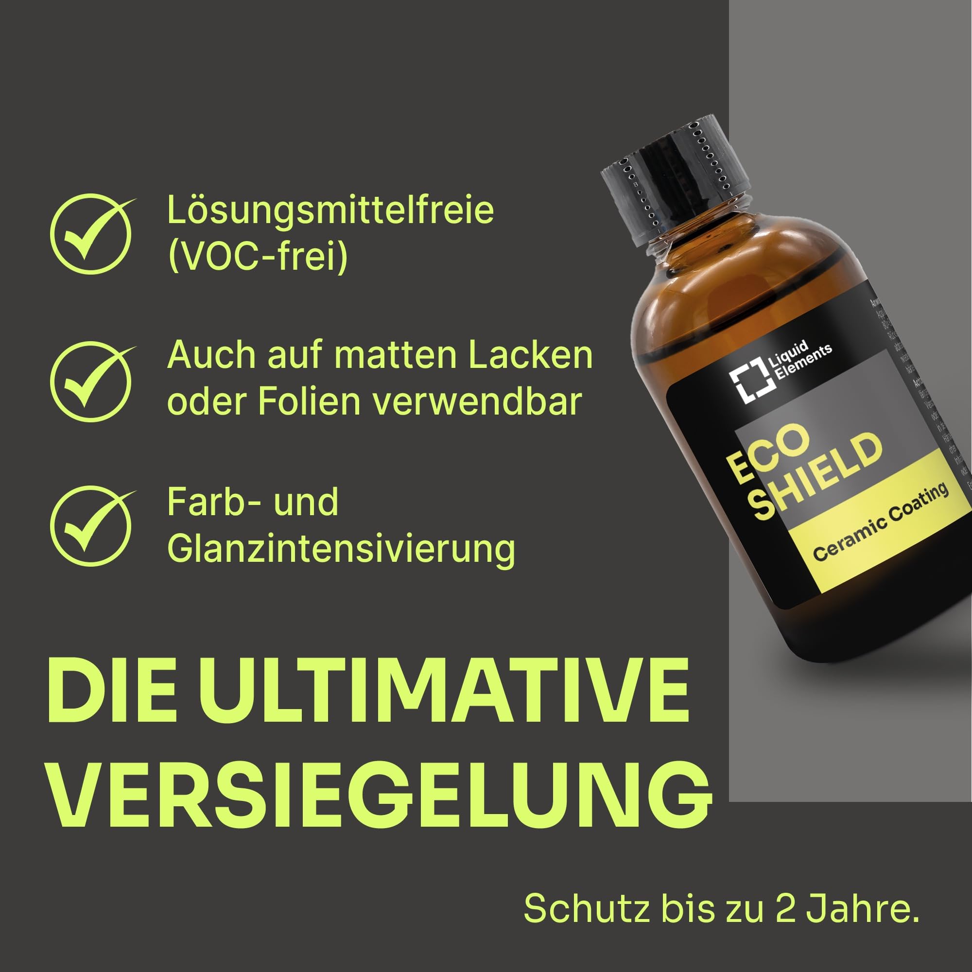 Keramikversiegulung Auto Eco Shield - Lackversiegelung Auto - Effektive Autopflege - Ceramic Coating Für Ihr Auto - erzeugt Tiefenglanz - Ceramic Versiegelung Auto - Kratzfest- 50 ml