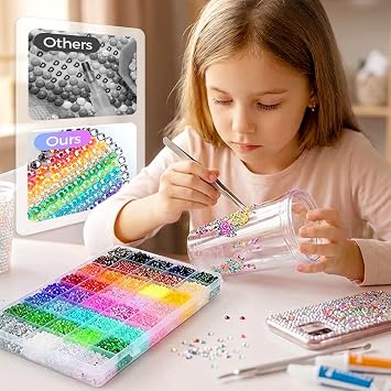 Bedazzler Kit with Rhinestones, Colorful DIY Resin Rhinestone Kit for Bedazzling, Resin Jelly Rhinestones for Bedazzling Kit for Diamond Art Bedazzled Nail Art Crafting Makeup (24000)