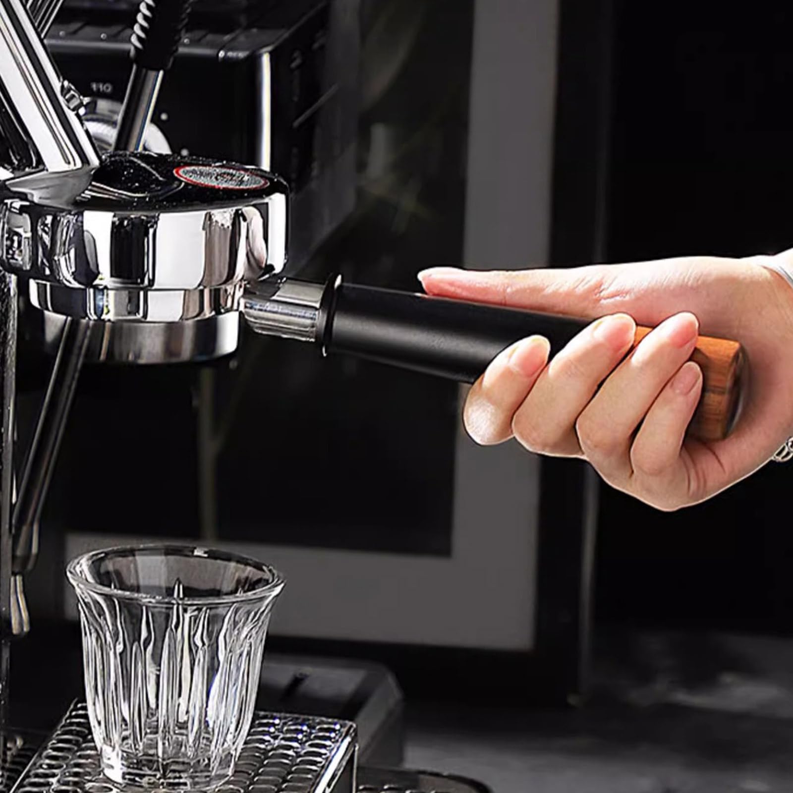Siebträgergriff aus Edelstahl ohne Boden, Espressomaschine, Filterhalter, professionelles Kaffeezubehör, Baristas-Werkzeug
