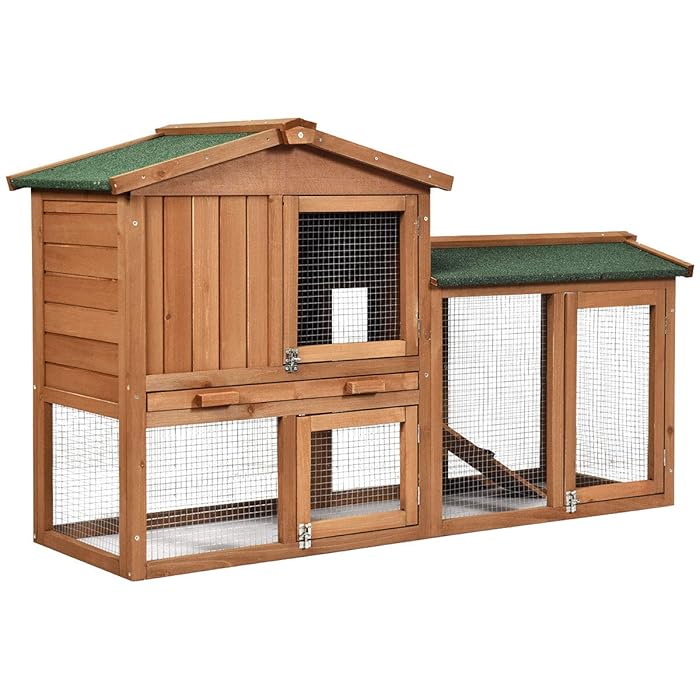 Buy Tangkula Rabbit Hutch Indoor and Outdoor, 58Inch Bunny Cage with
