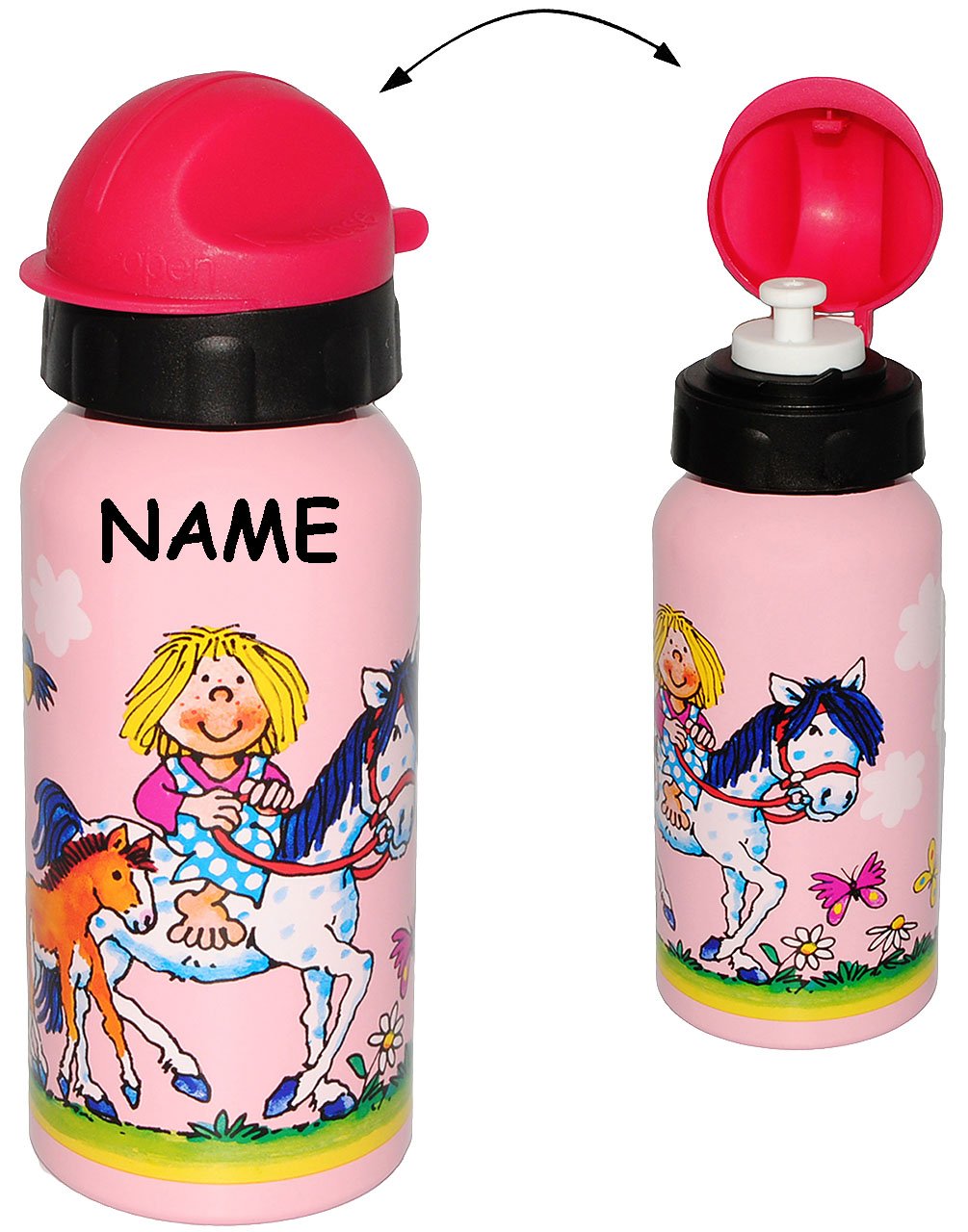 Brotdose Mit Pony-Motiv – Lotte Und Ihr Pony & Pferd – Inkl. Individuellem Namen, Mit Herausnehmbarem Fach – Für Kinder, BPA-frei