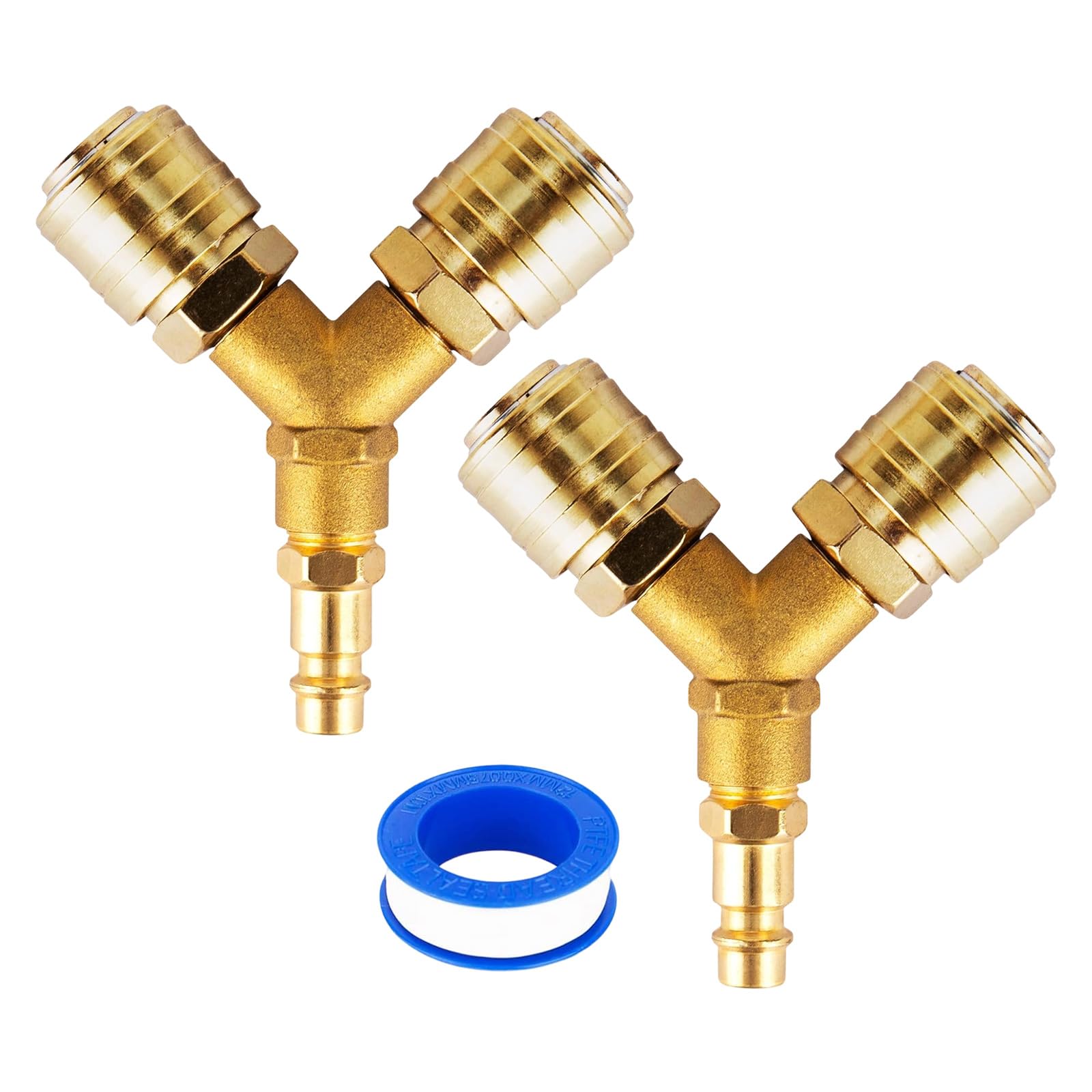 Compressed Air Distributors 1 / 4Inch Hose Quick Coupler Distributor Y Splitters Connectors Efficient Sealing Compressed Distributors