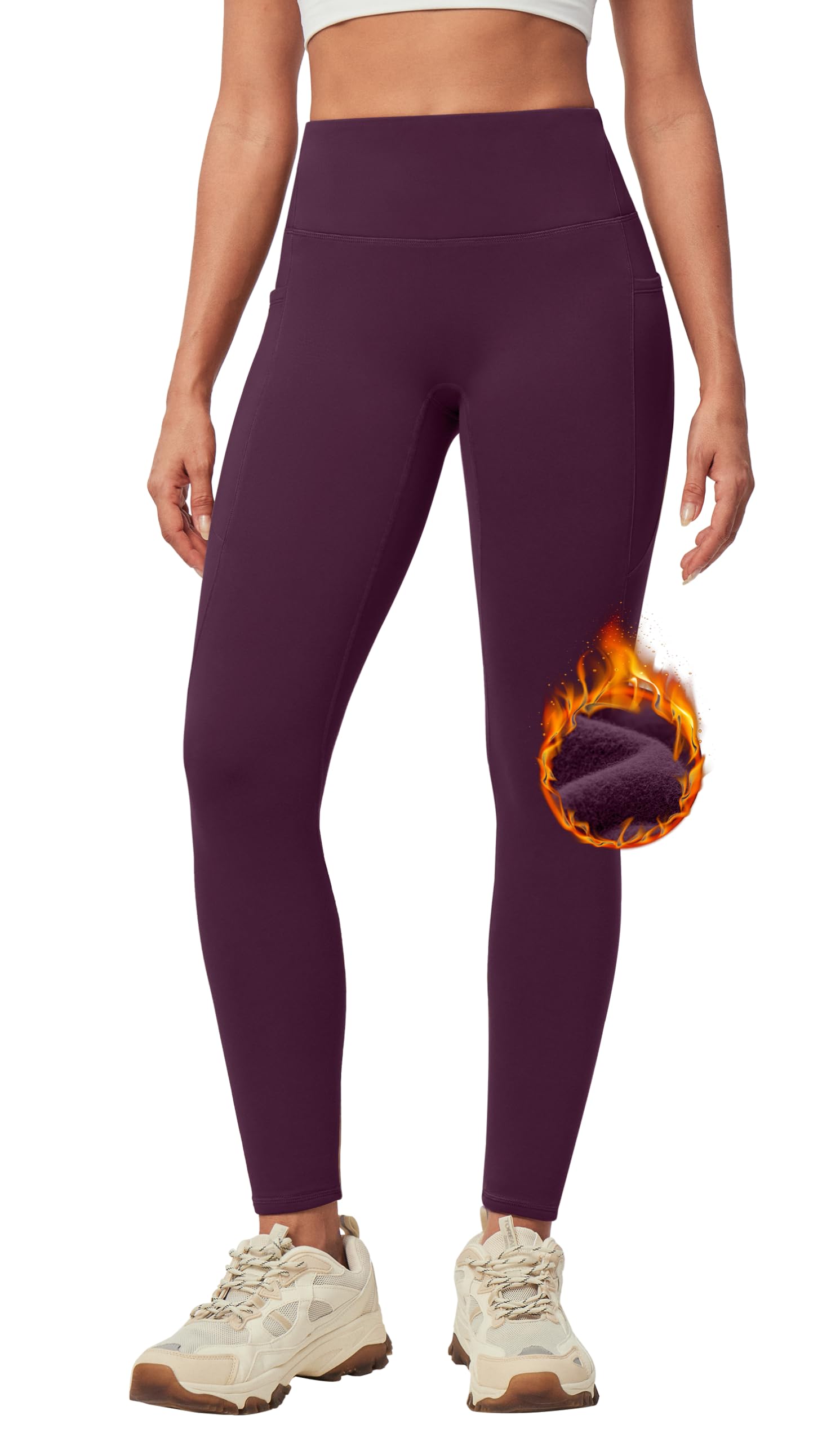 IUGA Women's Fleece Lined Leggings with Pockets
