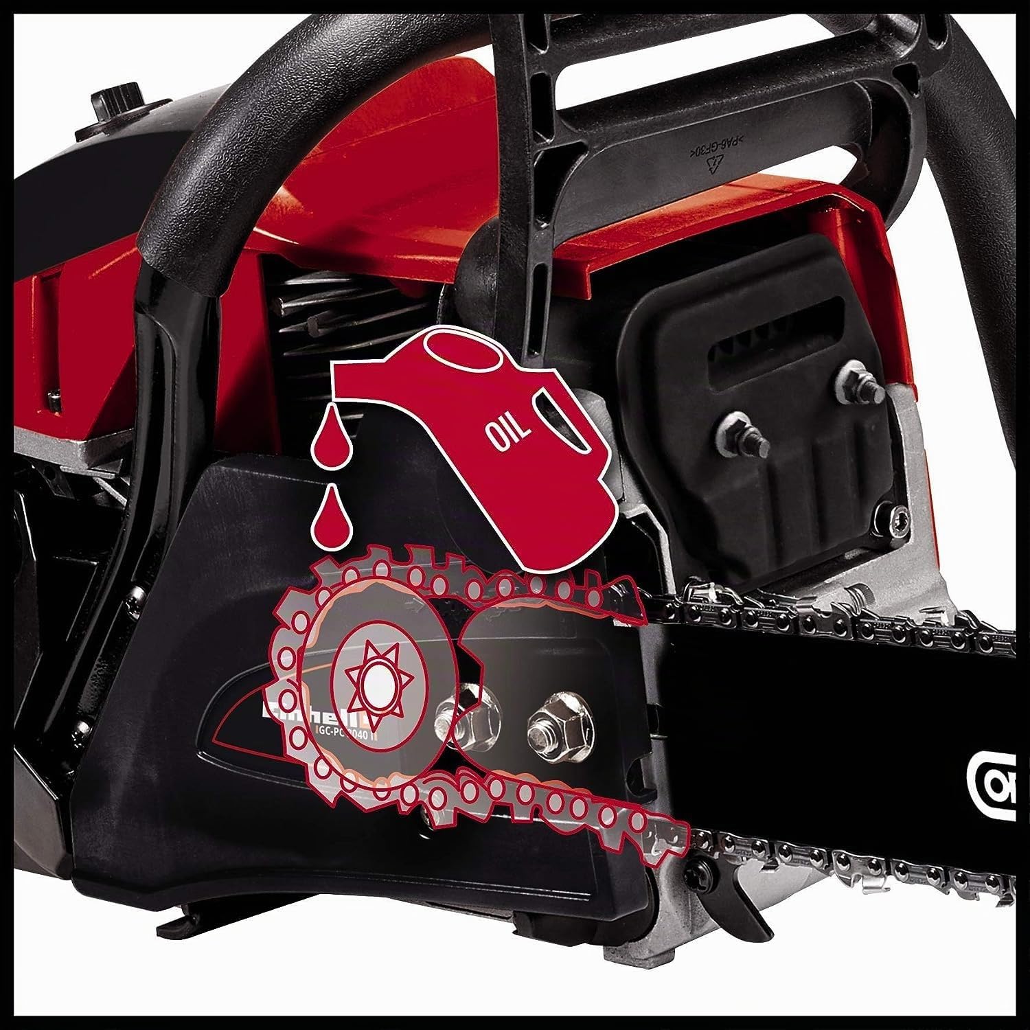 Einhell GC-PC 2040 I - Motosierra de gasolina (2000 W, longitud de corte: 39cm, velocidad de corte: 21m/s, 11500rpm, espada y cadena de calidad OREGON)(ref. 4501851)