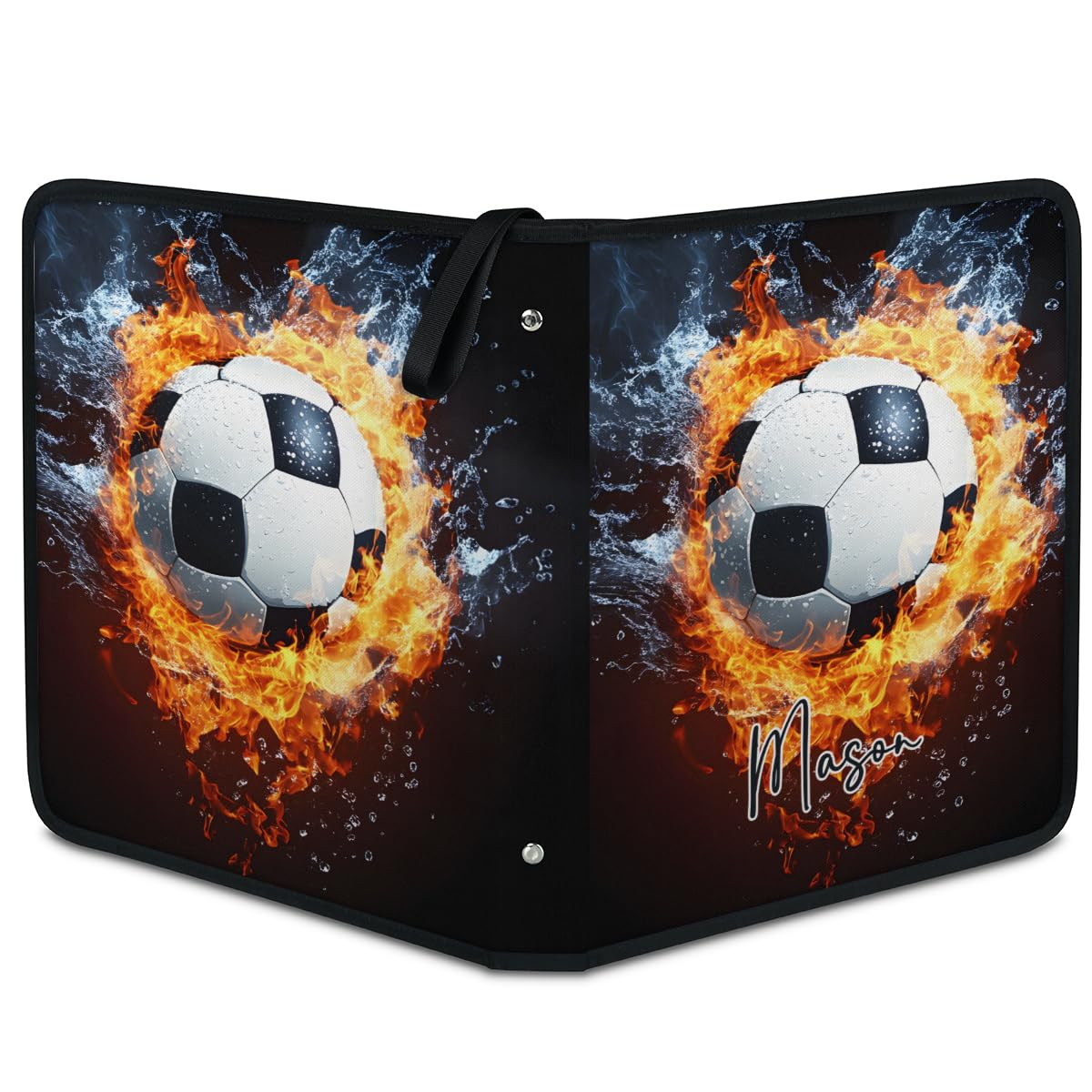Top-Loaders-for-Cards - Carpeta de tarjetas coleccionables con nombre personalizado, 9 bolsillos, carpeta de tarjetas deportivas, como regalo para mujeres, hombres, niños, niñas, niños, niños, fútbol