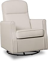 Delta Children Blair Slim Nursery Glider Swivel Rocker Chair in Cream - Comfortable, Quiet & Space-Saving for Nurseries
