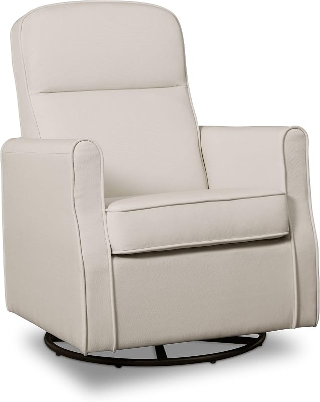 Silla mecedora giratoria Blair Slim Nursery Glider, crema
