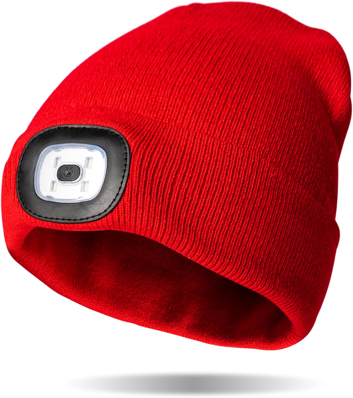 Classic Rechargeable LED Warm Knit Beanie Head Light Hat Headlamp for Outdoor Activities