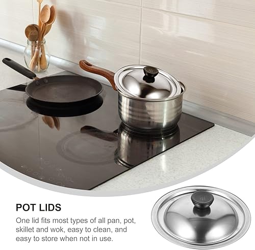 Miniatura 5 de SHERCHPRY Tapa universal de acero inoxidable para ollas, cubierta de sartén de hierro fundido para ollas y sartenes