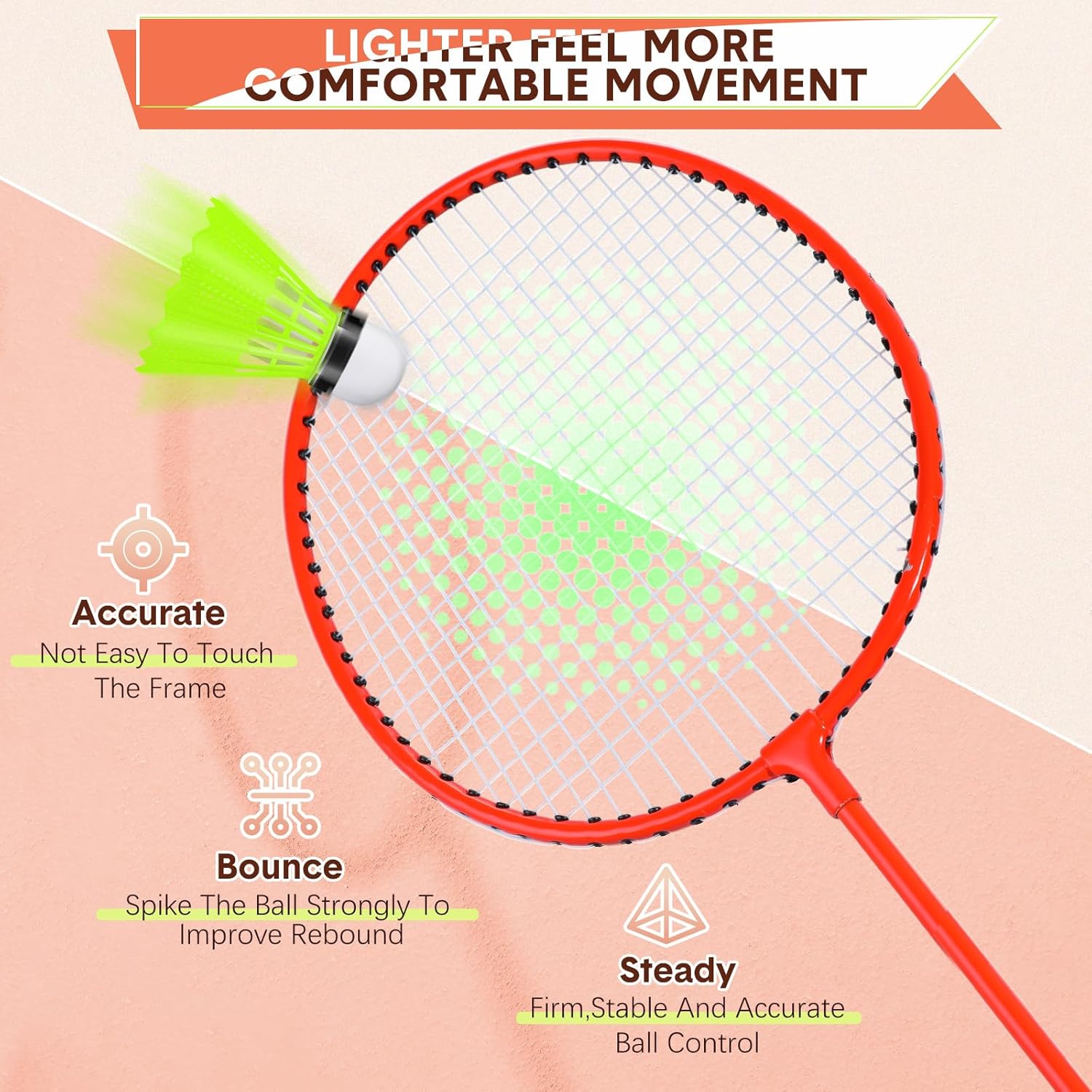 12 Pack Badminton Rackets Set Including Badminton Racquets, Nylon Shuttlecocks and Carry Bag for Outdoor Backyard Games Beginners