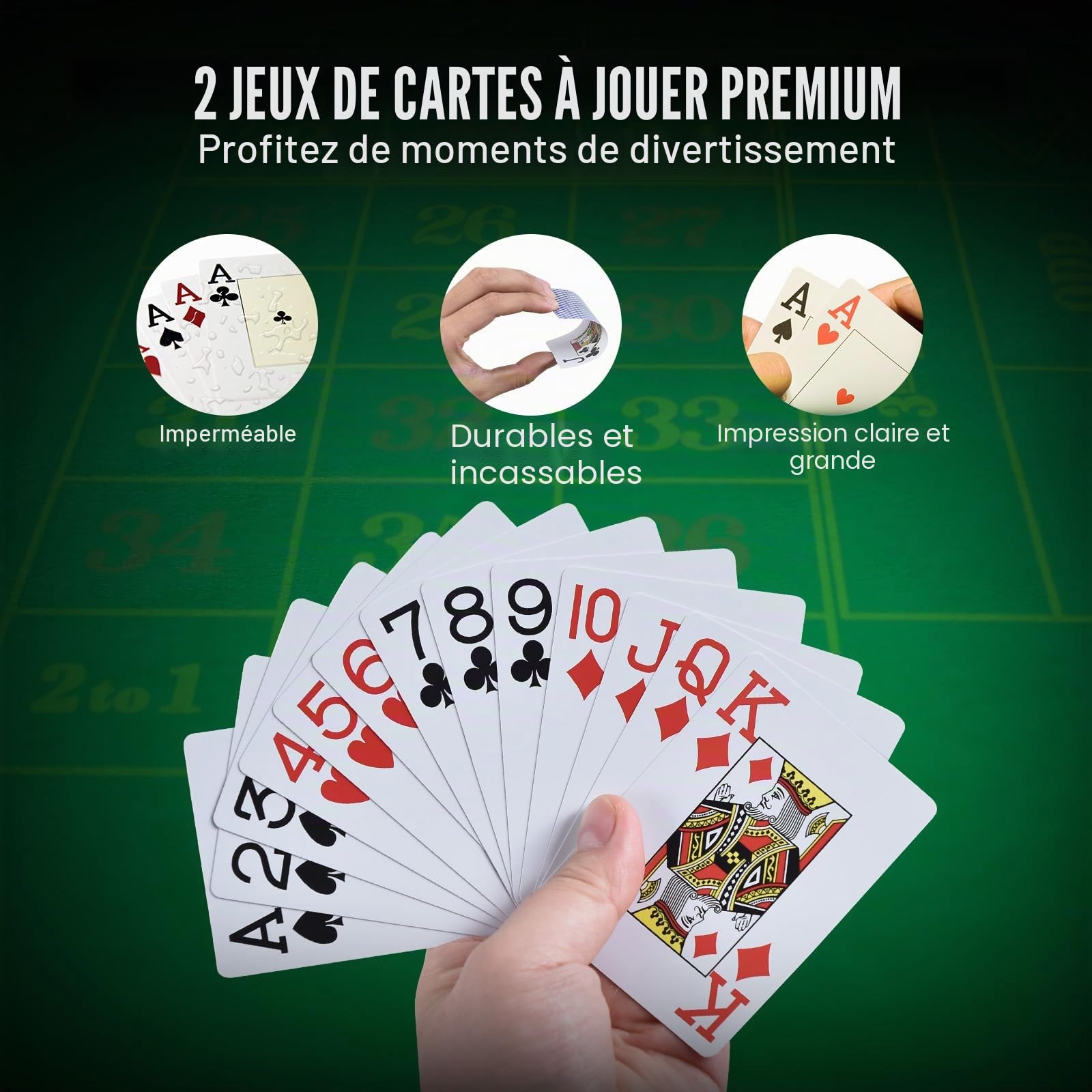 VEVOR Mallette de Poker 500 Jetons de Poker en Argile et ABS 14 g 40x3,3 mm avec 2 Jeux de Cartes Texas Hold'em 1 Bouton de Croupier et 2 Boutons Blind pour Blackjack Jeux de Hasard Casino à Domicile