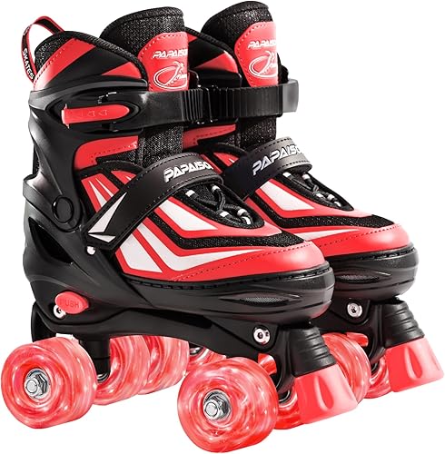 Miniatura 8 de PAPAISON Patines de ruedas para niños y niñas, patines ajustables de 4 tamaños con ruedas iluminadas para niños de 4 a 12 años