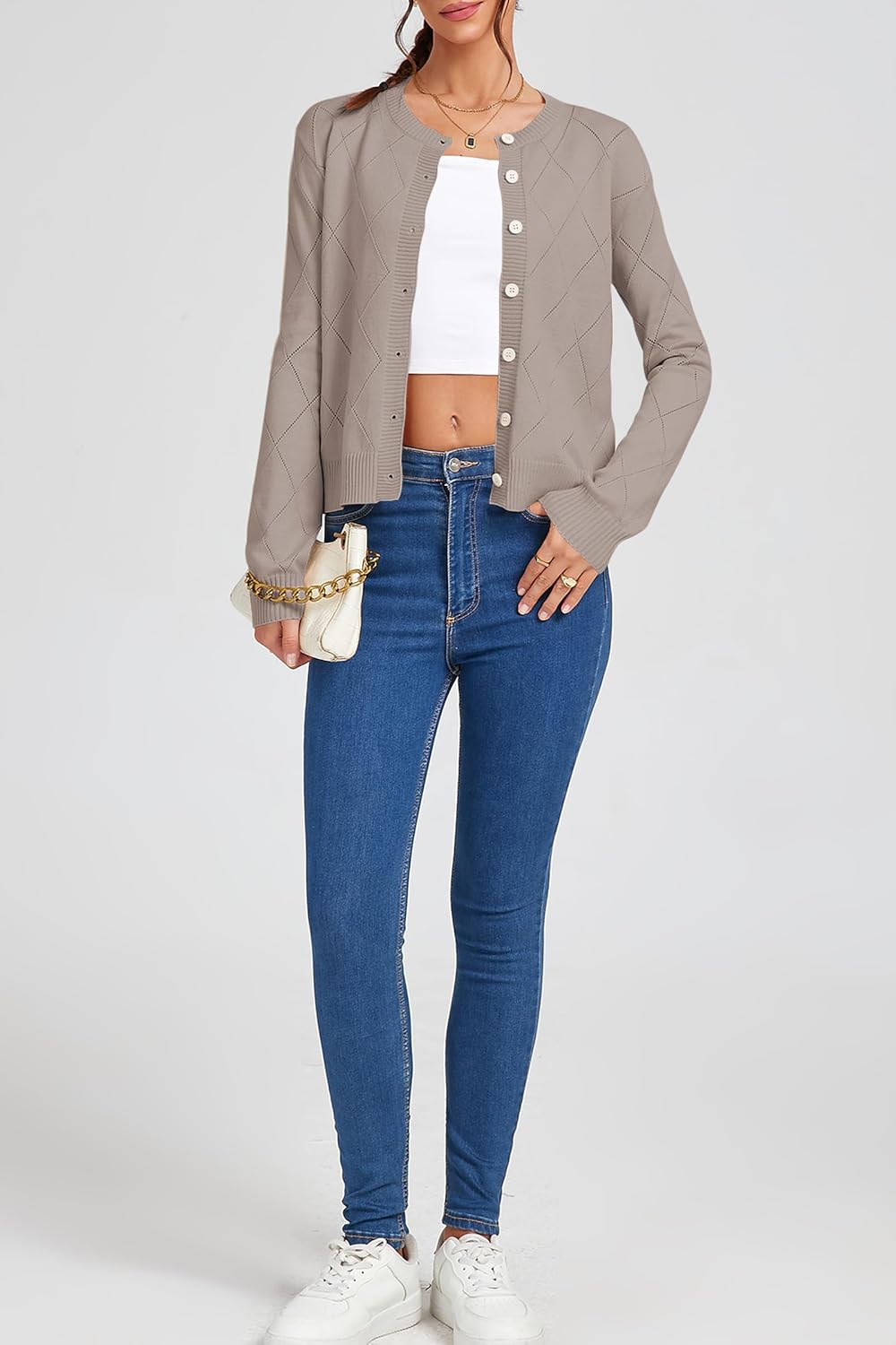 Cakulo Womens Cropped Cardigan Sweaters Lightweight Open Front Knit Cardigans Fall Outfits Fashion Clothes 2025 - Image 7