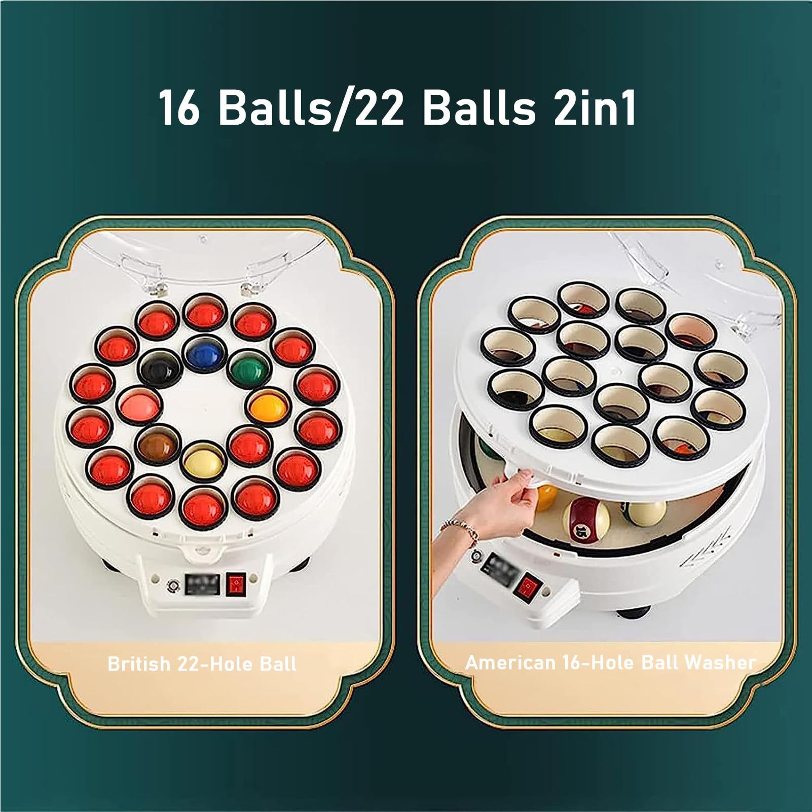 Środek czyszczący do kul bilardowych, 16 szt./22 szt. Automatyczna maszyna do czyszczenia kul bilardowych Środek czyszczący do kul bilardowych lub snookerowych Trwałe akcesoria bilardowe, 16