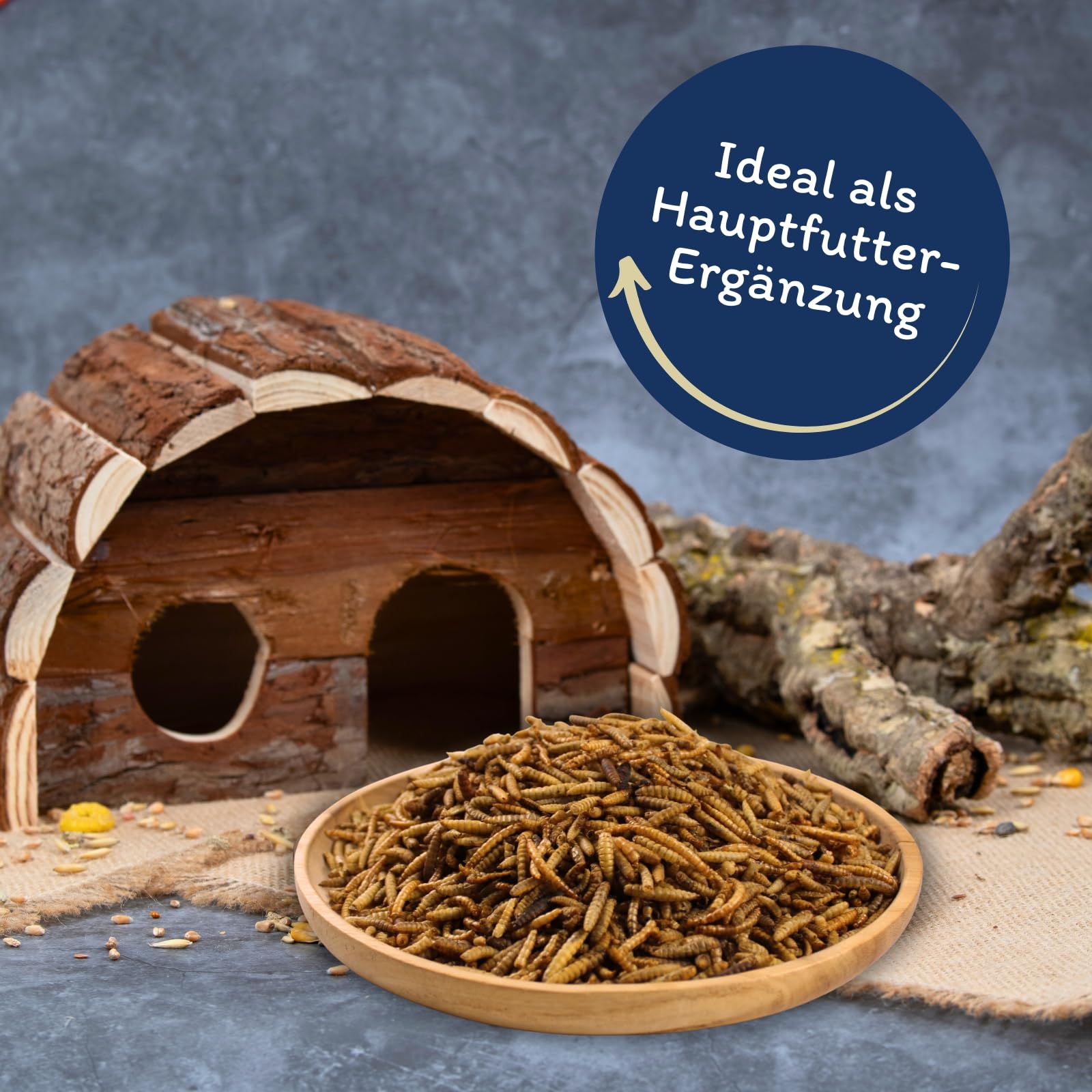 Lyra Pet® 10 kg vers de farine Mélange de larves de mouches soldats séchées Riche en protéines Nourriture naturelle pour oiseaux rongeurs