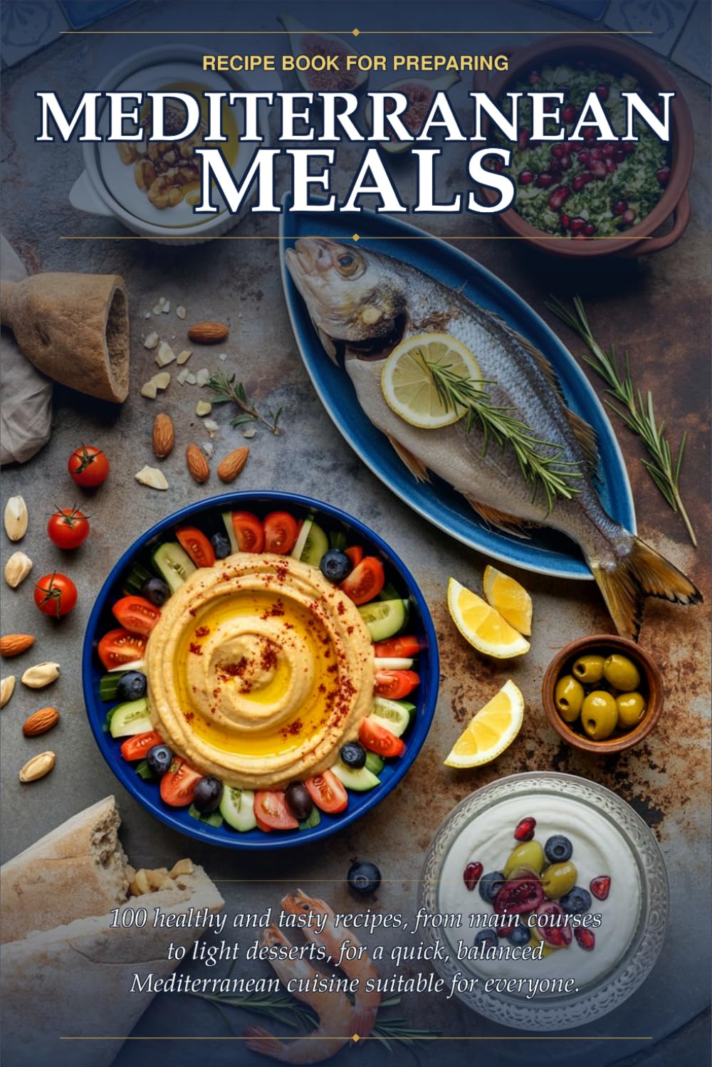 Recipe Book for Preparing Mediterranean Meals: 100 healthy and tasty recipes, from main courses to light desserts, for a quick, balanced Mediterranean cuisine suitable for everyone.