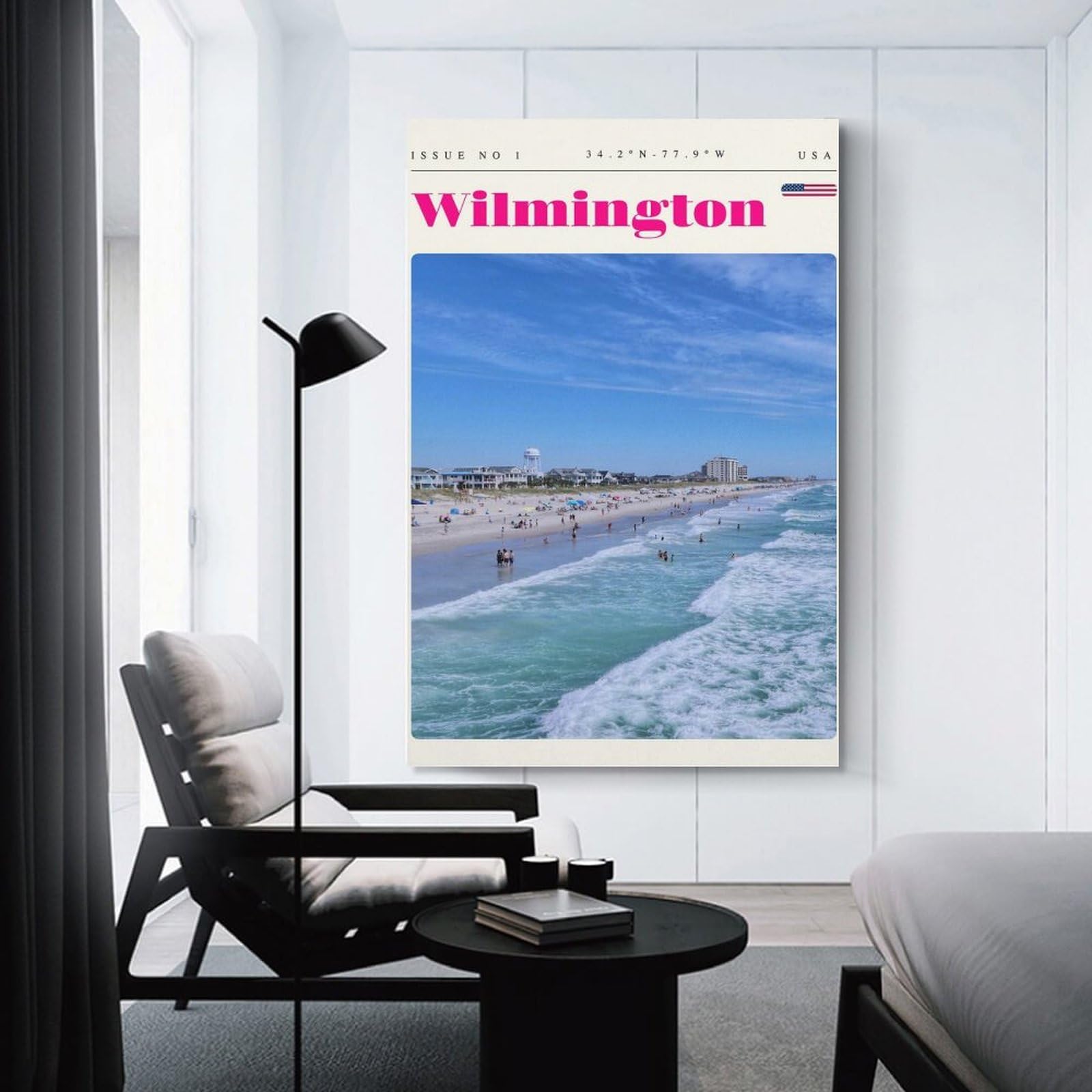 Junmoney Wilmington North Carolina Travel Art Wall Picture Print, 20x30inch(50x75cm), for Art Walls, Layered Displays Or Homes, Home Wall Art for Statement Displays