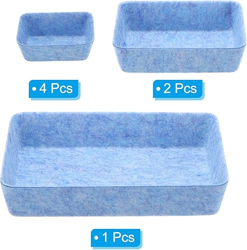 Miniatura 3 de PATIKIL Organizador de cajones de fieltro, paquete de 7 organizadores de escritorio, bandeja organizadora para maquillaje, cosméticos, suministros