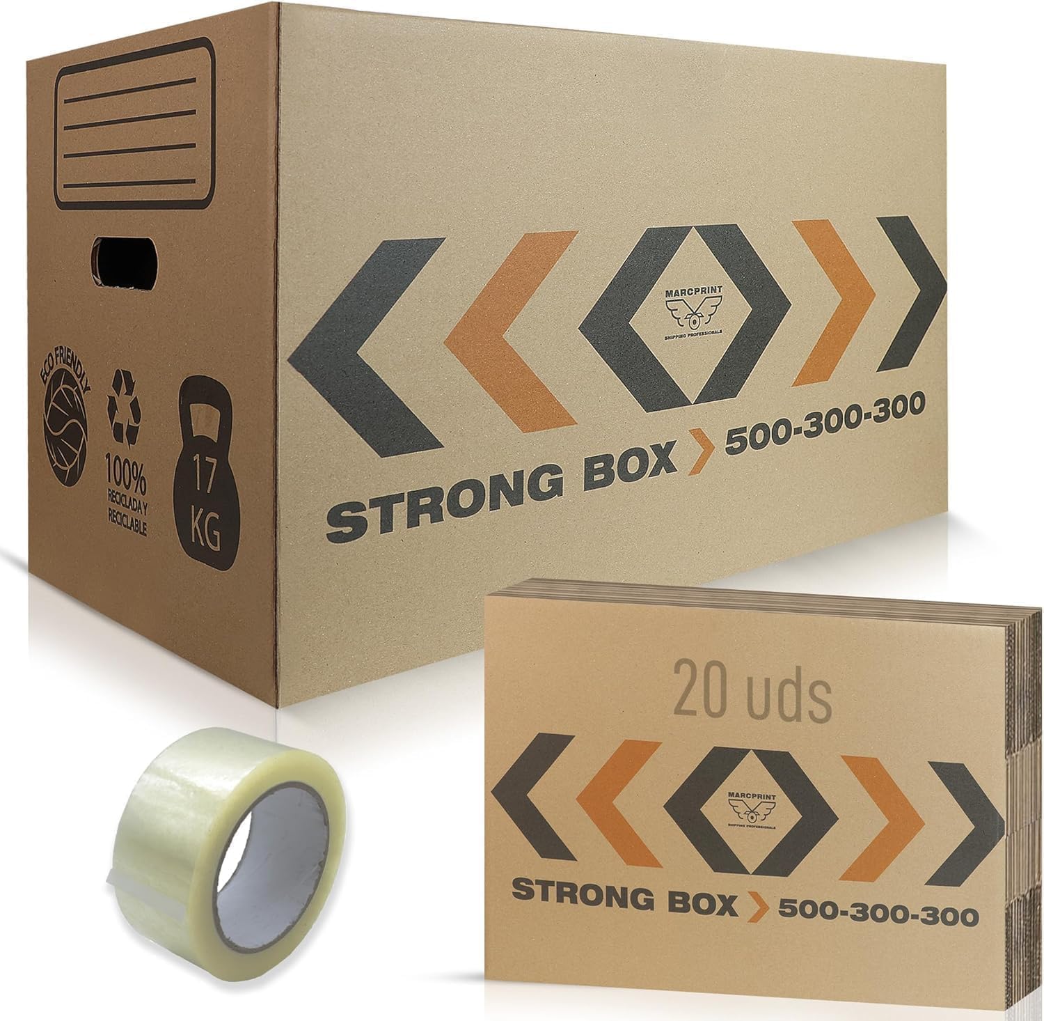 Cartons de déménagement renforcés 50x30x30 cm Certifié FSC Lot de 20