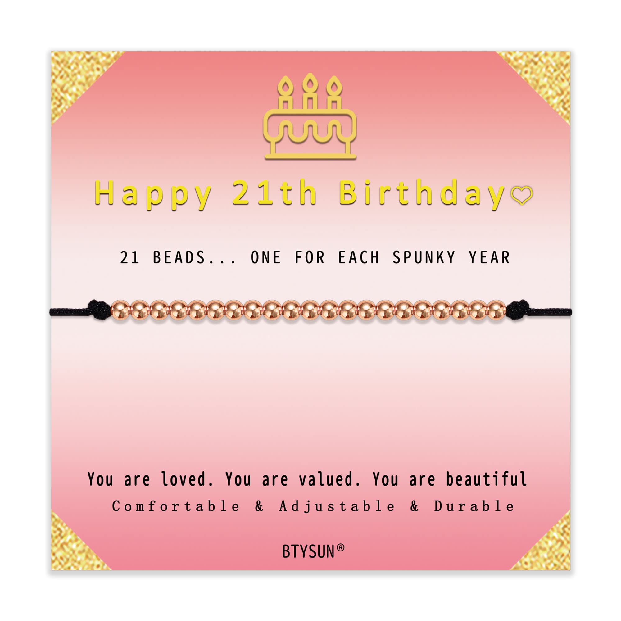 Btysun Bracelets for Women 21st Birthday Gifts for Her Best Friend Birthday Gifts Rose Gold Bracelets for Girlfriend Sister Best Friend Female Christmas Jewelry