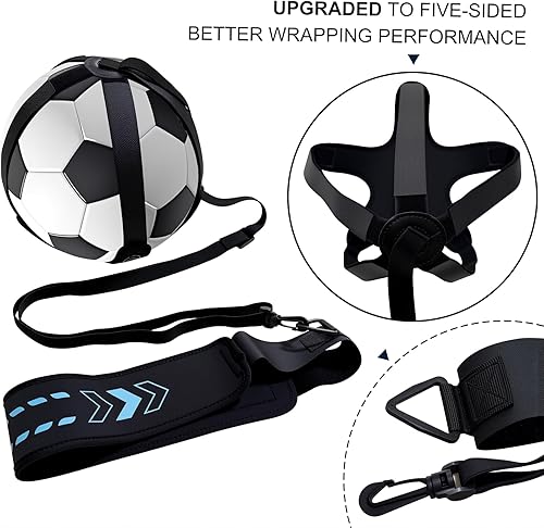 Miniatura 3 de Equipo de entrenamiento de fútbol, entrenador en solitario, cinturón de cintura ajustable, cuerda elástica, ayuda a la práctica de suela de tiro