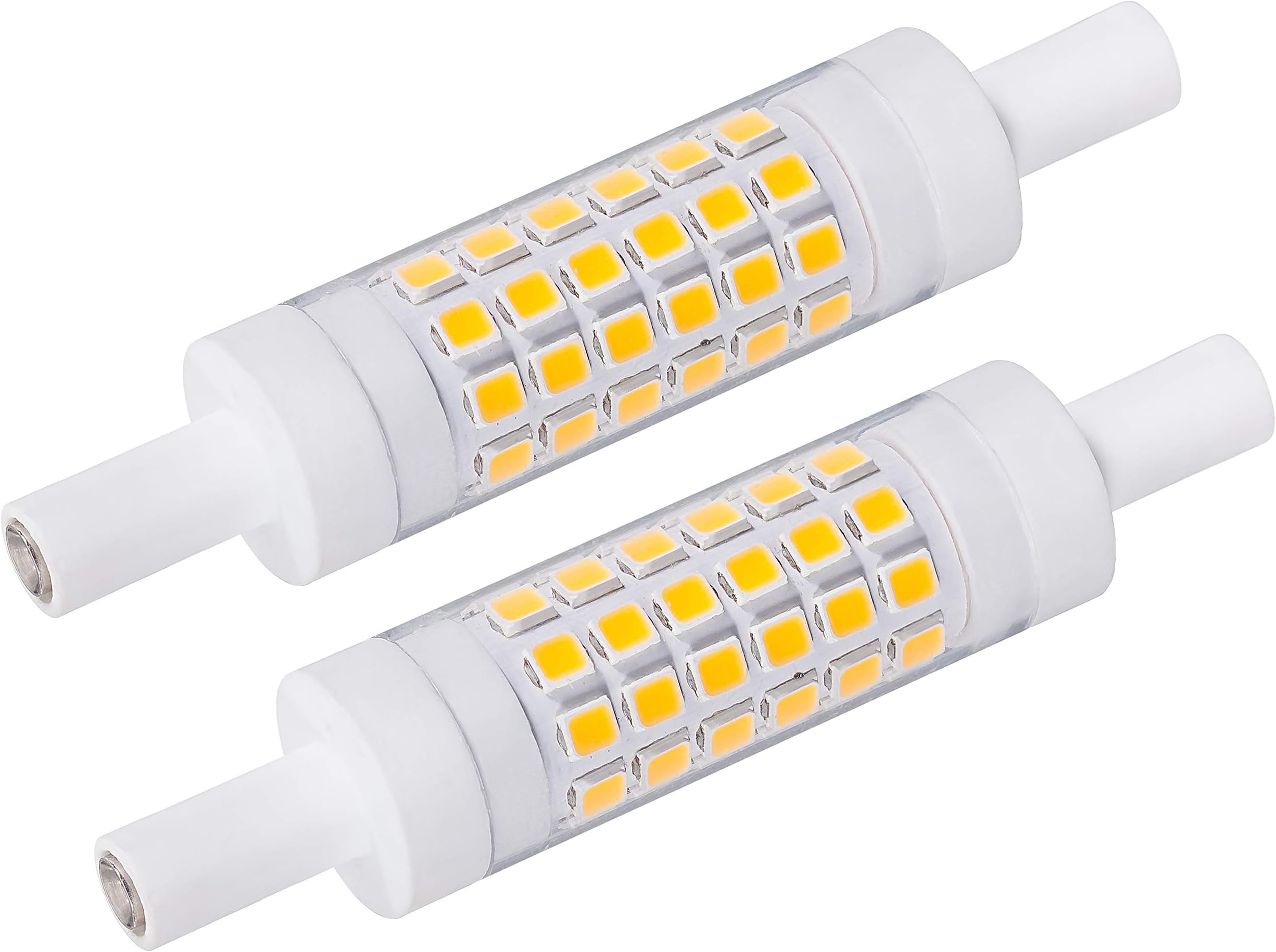 Azhien R7S 78mm LED Bulb 5W Warm White R7s Linear Reflector Lamp, J Type J78mm 3000K, 5 Watt, 230V AC,500LM,360 Degree, Pack of 2 [Energy Class E]