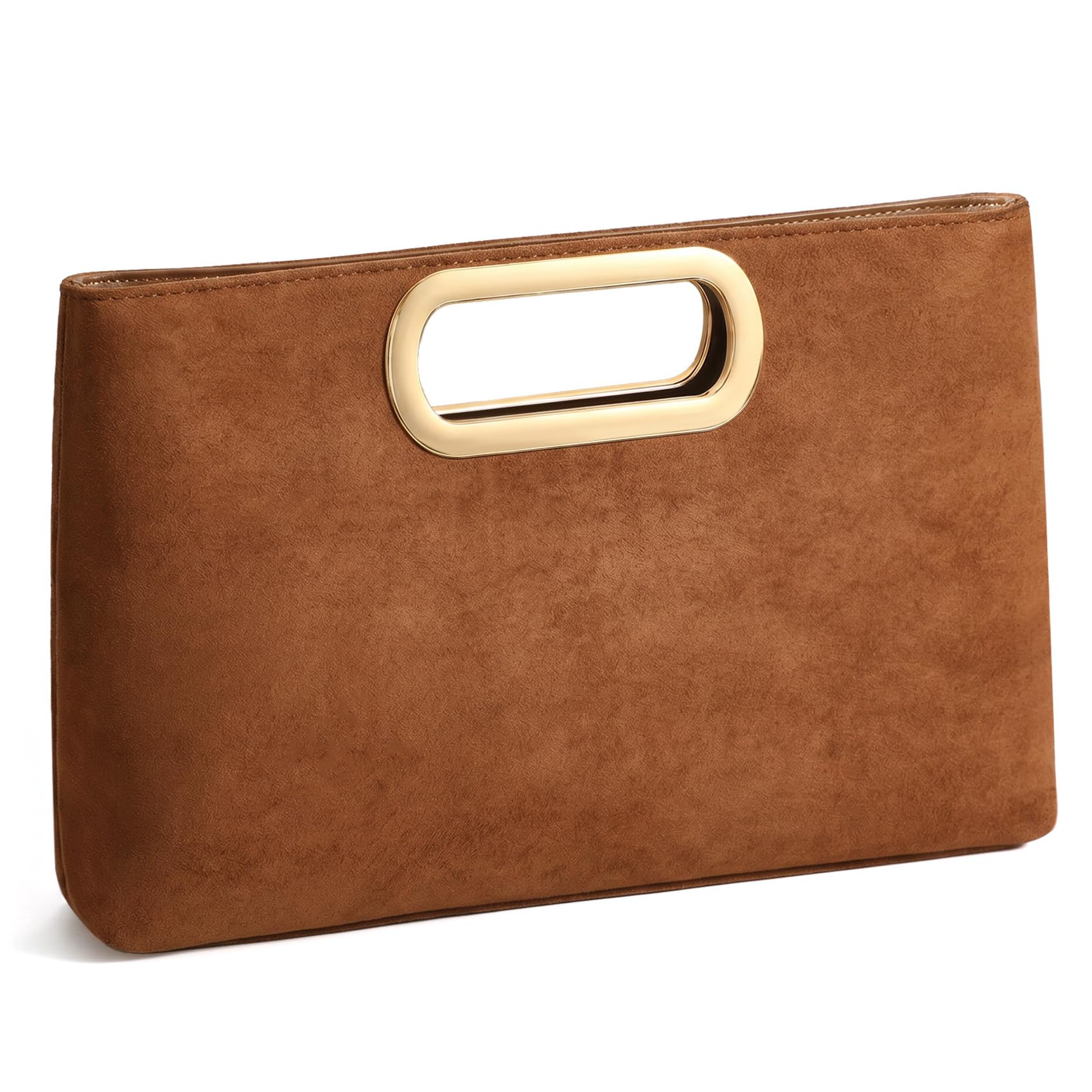 Photo 1 of XquiziFit Clutch Purse for Women Evening Clutch Handbag for Wedding Party Formal Evening Bag with Detachable Chain Coffee Clutch Suede