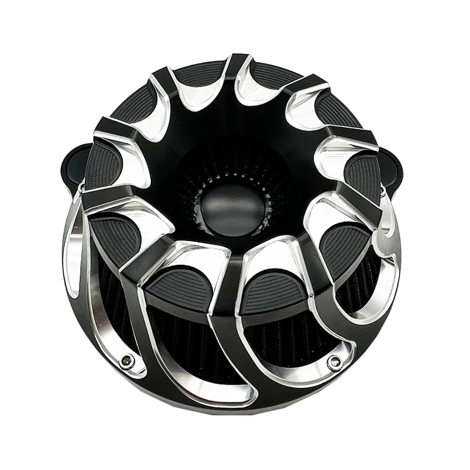 Zestaw filtra powietrza do motocykla Filtr powietrza dolotowego pasuje do Harley Sportster XL 883 1200 M8 Touring Glide Trike Softail Dyna Montaż uniwersalny Konstrukcja dwuwarstwowa stalow(C)