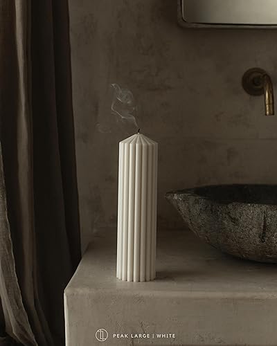 Miniatura 3 de LAWA - Vela de pilar de pico acanalado  Vela grande y hermosa hecha a mano con aroma de cera de soja, elegante vela estética de burbujas, regalo de
