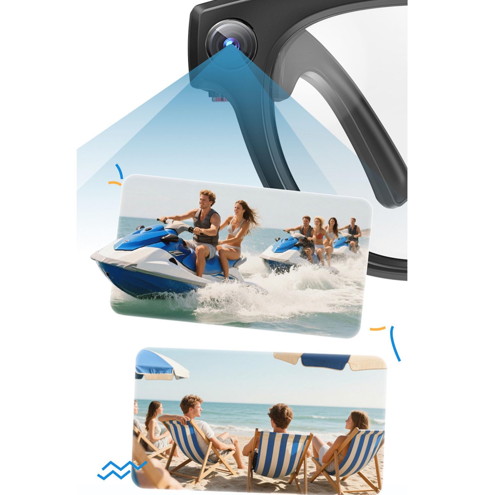 Occhiali Intelligenti con Intelligenza Artificiale, Traduttore AI, Fotocamera da 8 MP, Registrazione Video 4K, Doppi Altoparlanti Stereo, Batteria da 290 mAh con Microfono con