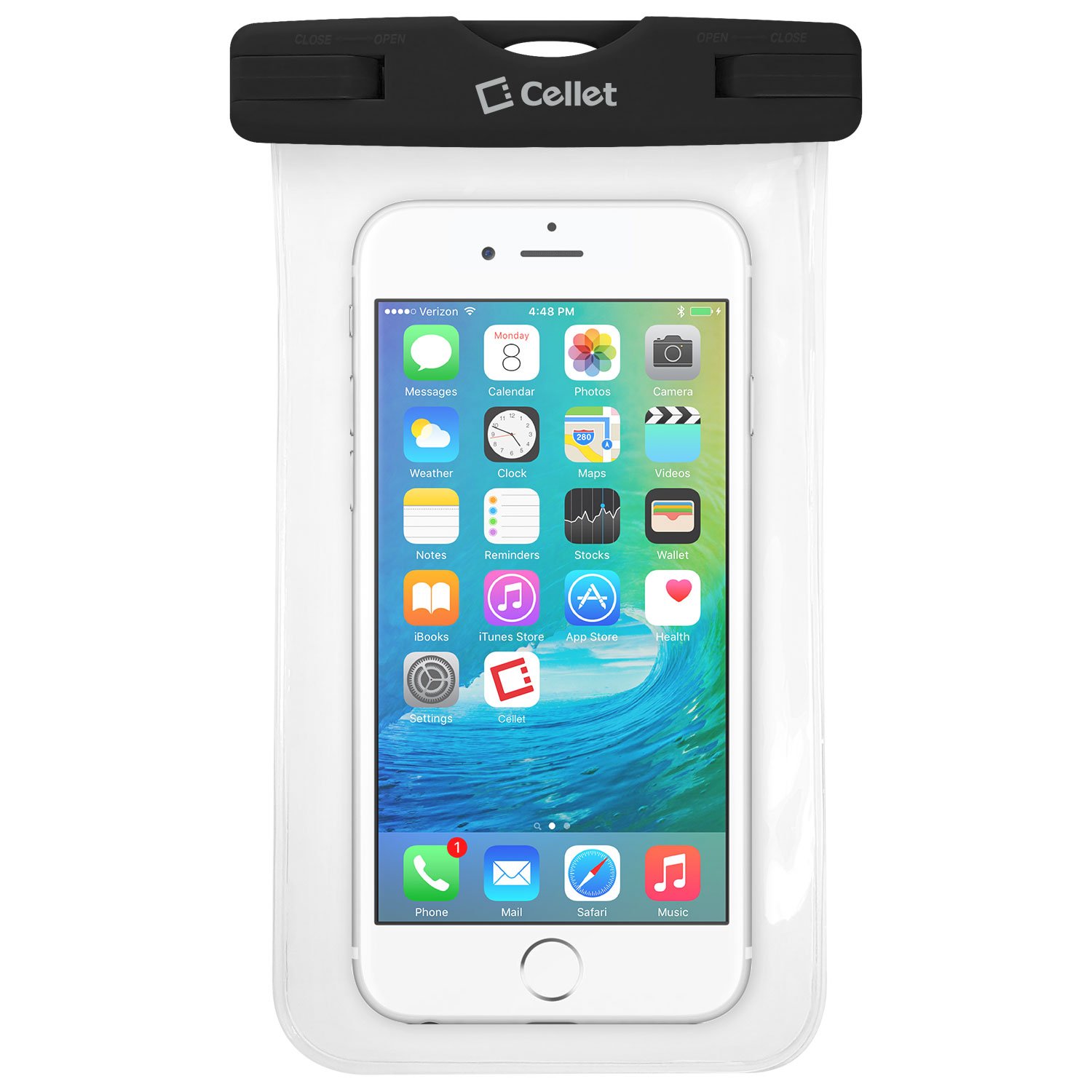 cellet Waterproof Case for Smartphones-Universal Compatibility Including  iPhone Plus, 6s Plus, Samsung Galaxy S7 Edge, Digital Cameras, MP3 Players