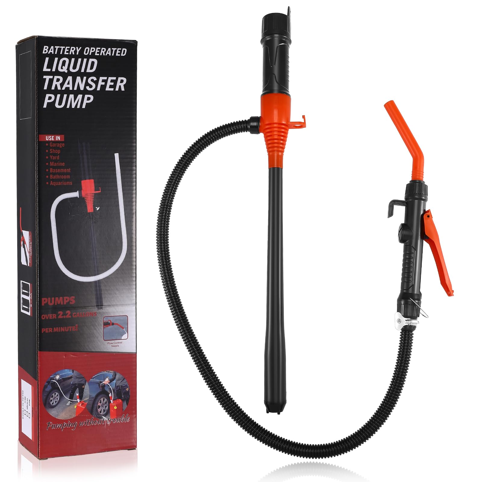 Benzinpumpe Kanister, Elektrische Transferpumpe Akku Flüssigkeitstransferpumpe Batterie Kraftstoffpumpe Kraftstoff Umfüllpumpe Siphon Pumpe Akku Kanisterpumpe Tragbare Elektrische Ölpumpe