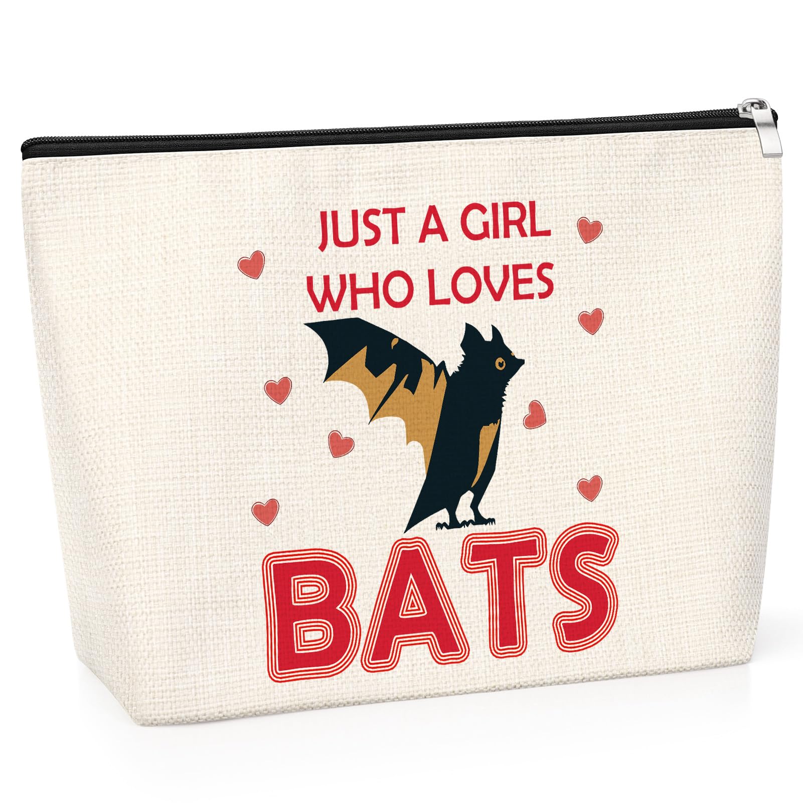 Funny Bat Gifts for Women Makeup Bag Bat Themed for Animal Lover Friend Sister Colleague Toiletry Bag Halloween Christmas Birthdays Present for Daughter Her Girl Travel Cosmetic Pouch