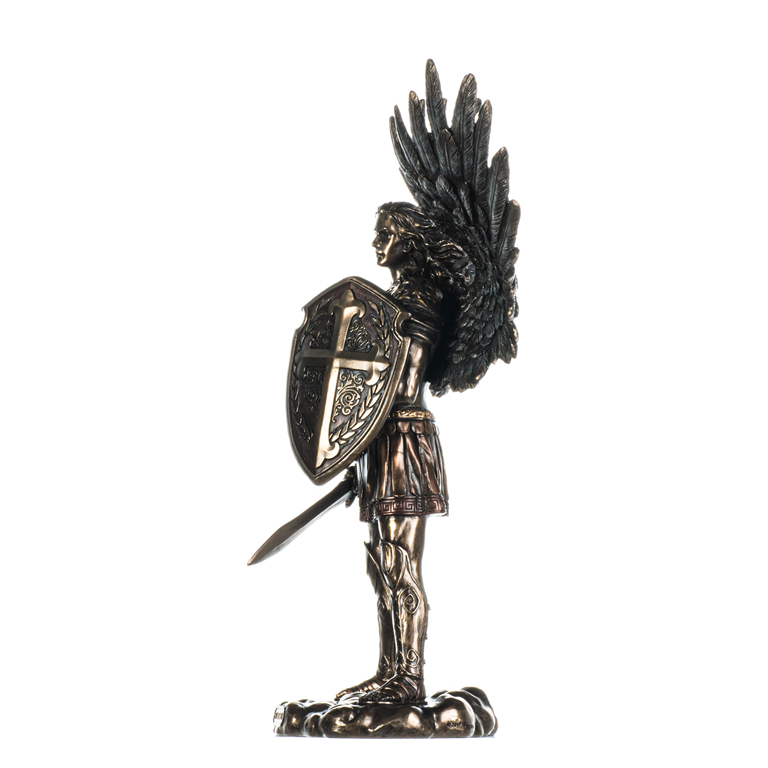 Statue Archange Saint Michel ( 32cm) Terrassant Demon - Bronze