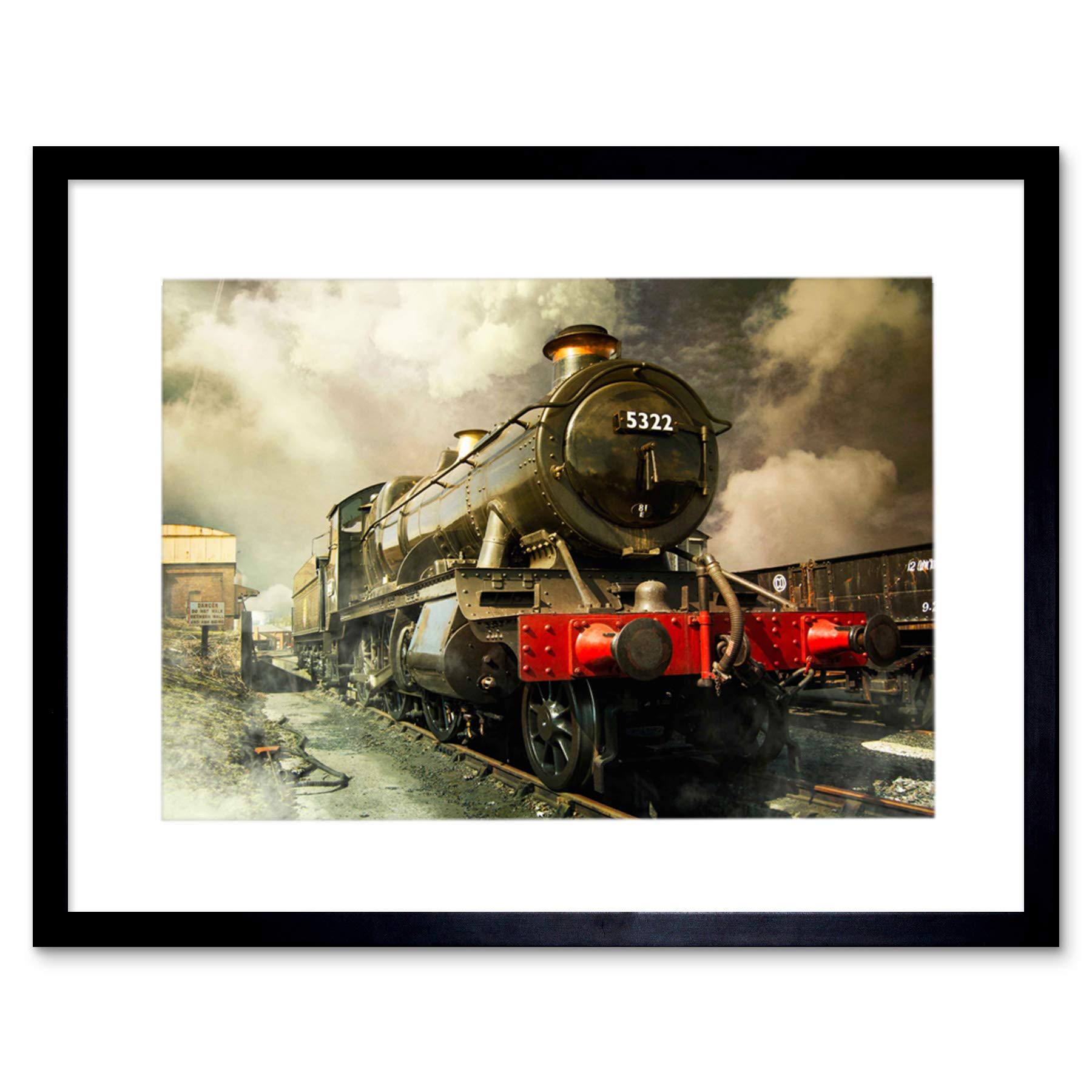Wee Blue Coo Steam Train Vintage Colour Photo Framed Art Print Picture & Mount F12X1128