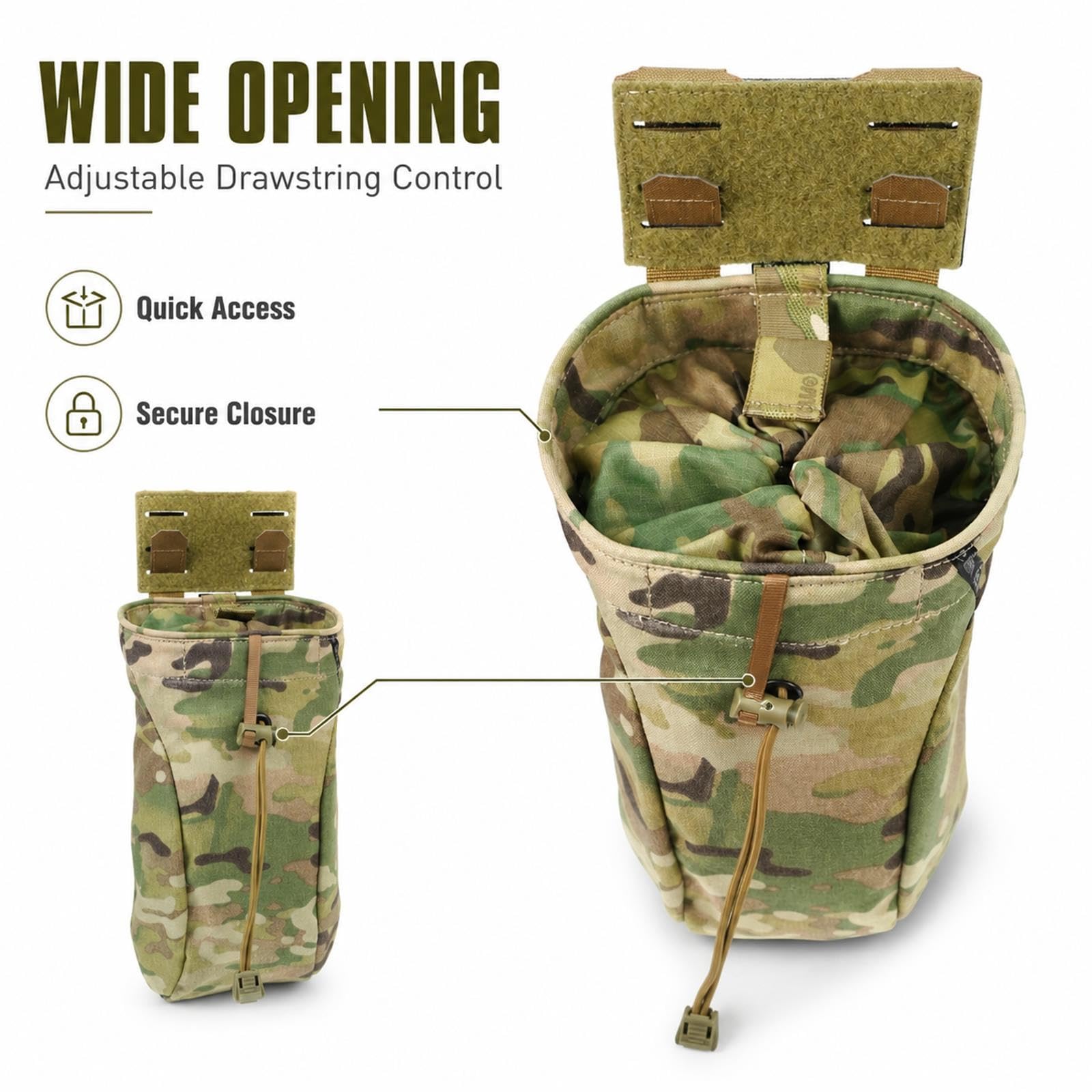 Pochette Dump Tactique Pliable Molle Récupération Chargeurs