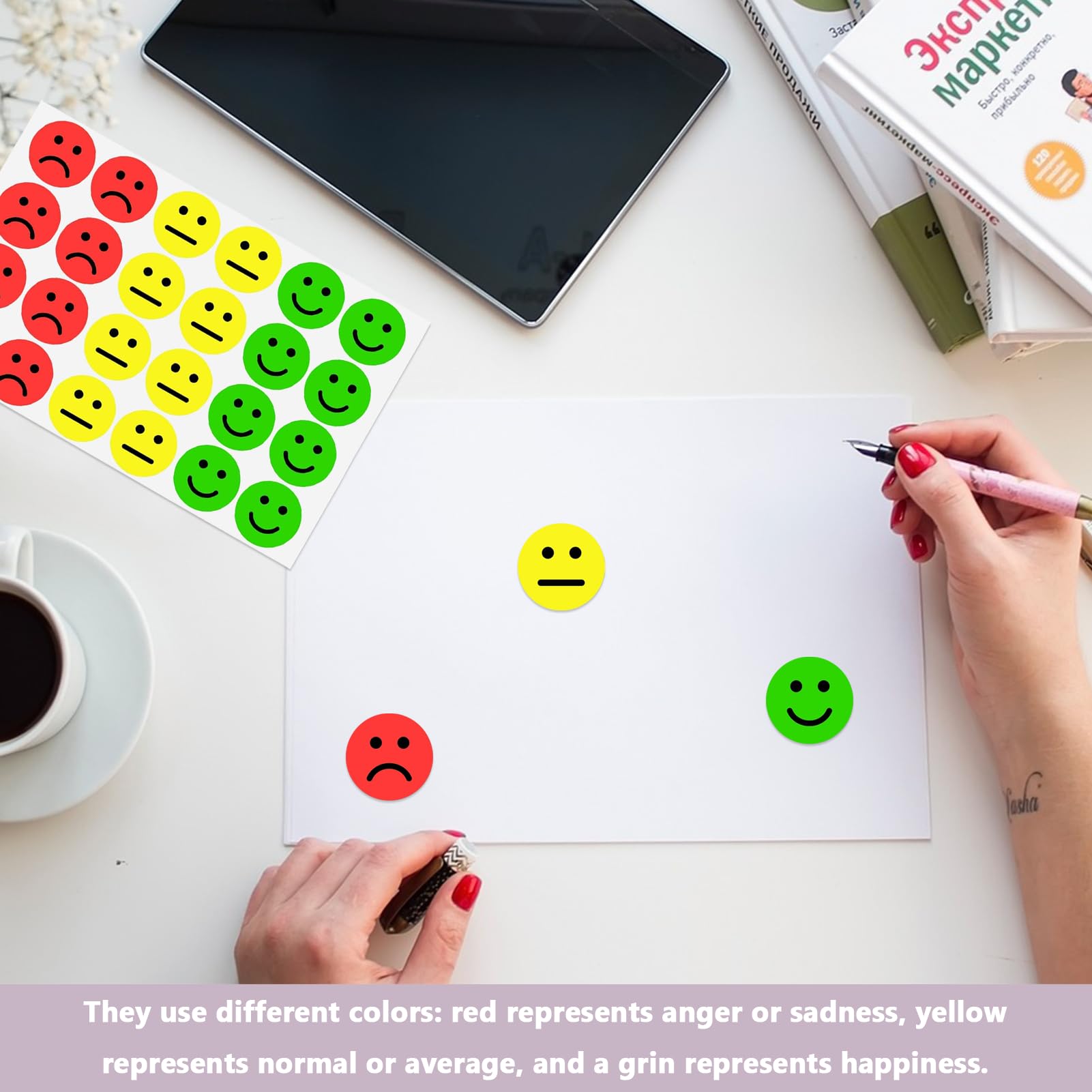 1200 Stück Smiley Aufkleber 2,5cm Sticker, Belohnungssticker, Emotion Aufkleber, Belohnungsbewertungskarten Für Moderationskoffer