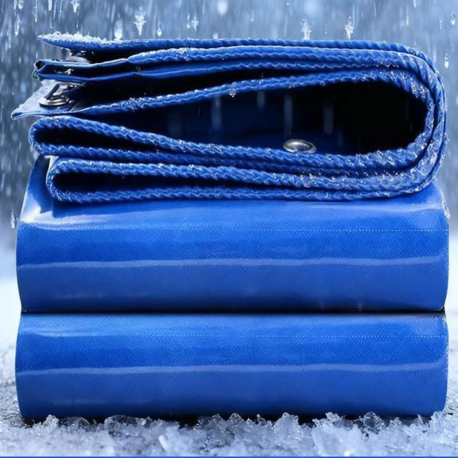 Lona impermeable azul 150x170 cm con ojales metálicos para exterior