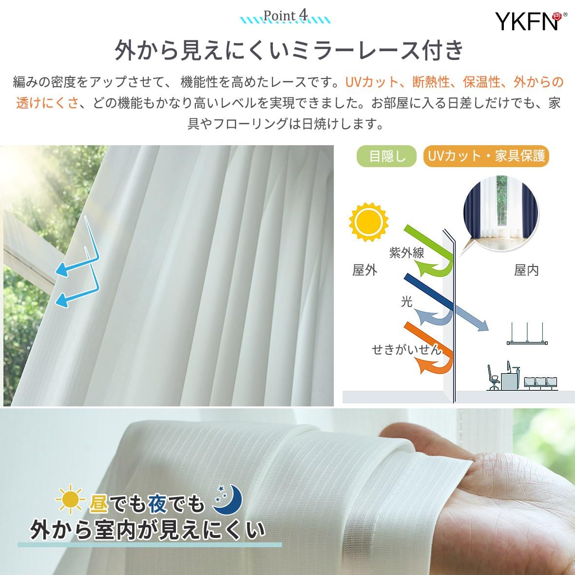 Amazon｜YKFN 遮光カーテン 1級遮光 2枚セット カーテン 遮光 1級 小窓